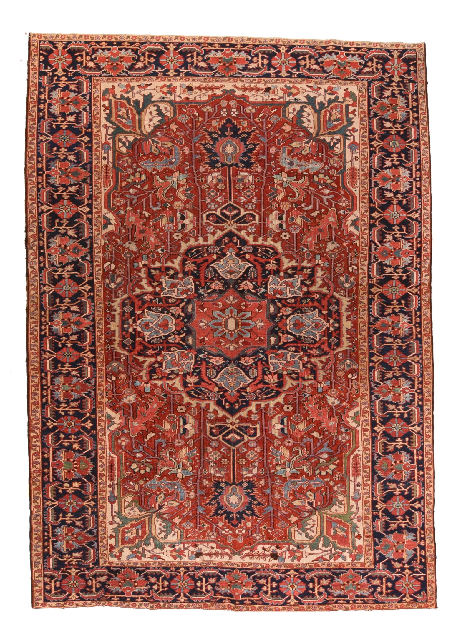 Antique Red Heriz Persian Area Rug - 4