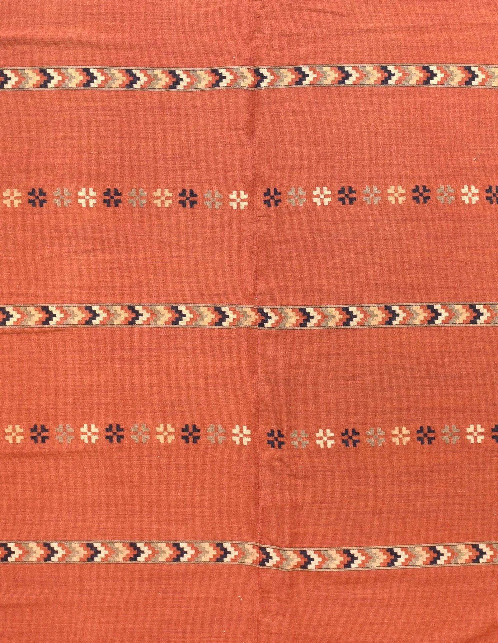 Vintage Red Swedish Kilim Area Rug - 3