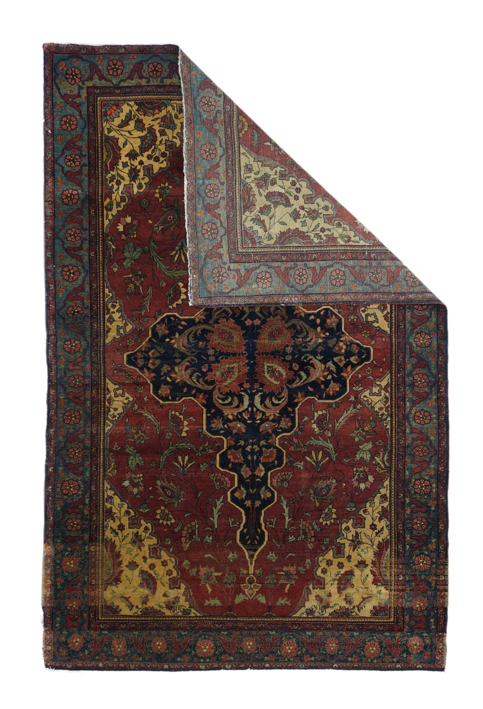 Antique Red Farahan Persian Area Rug - 3