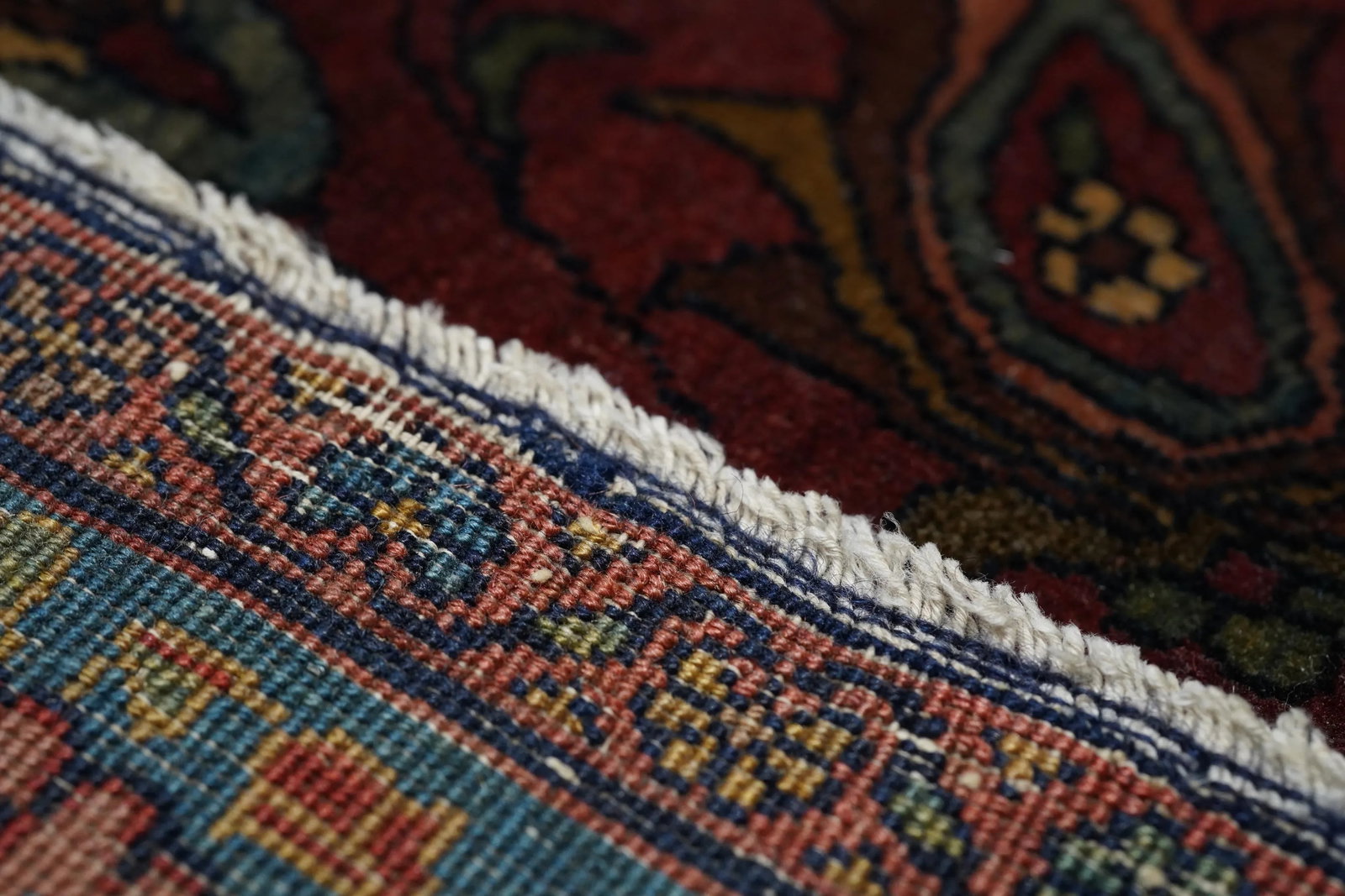 Antique Red Farahan Persian Area Rug - 8