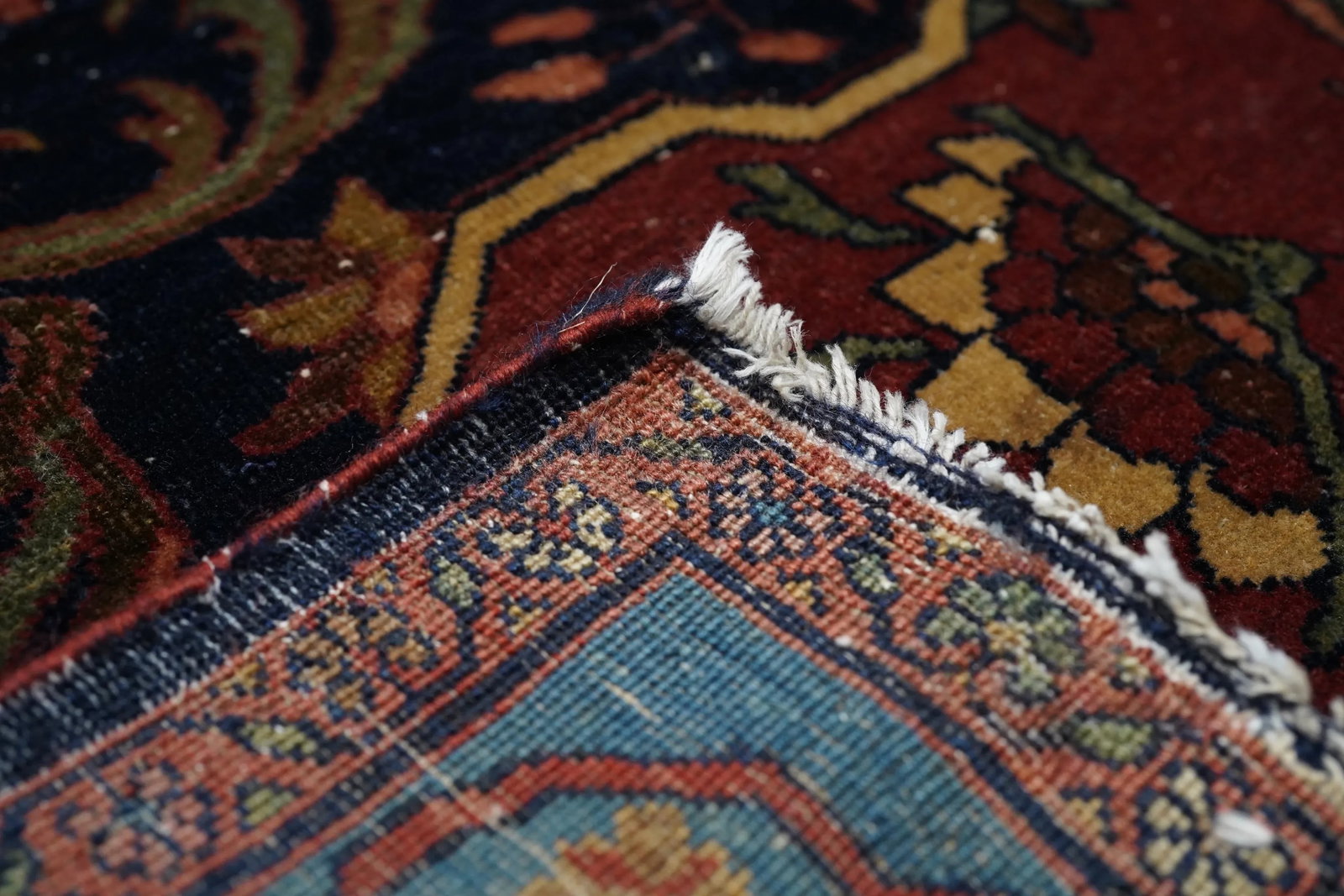 Antique Red Farahan Persian Area Rug - 9