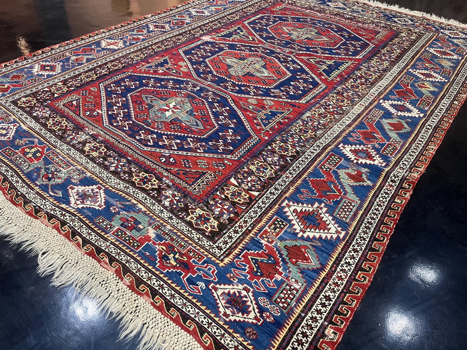 Fine Antique Caucasian Sumak Rug 6'10" X 9'5" - 8