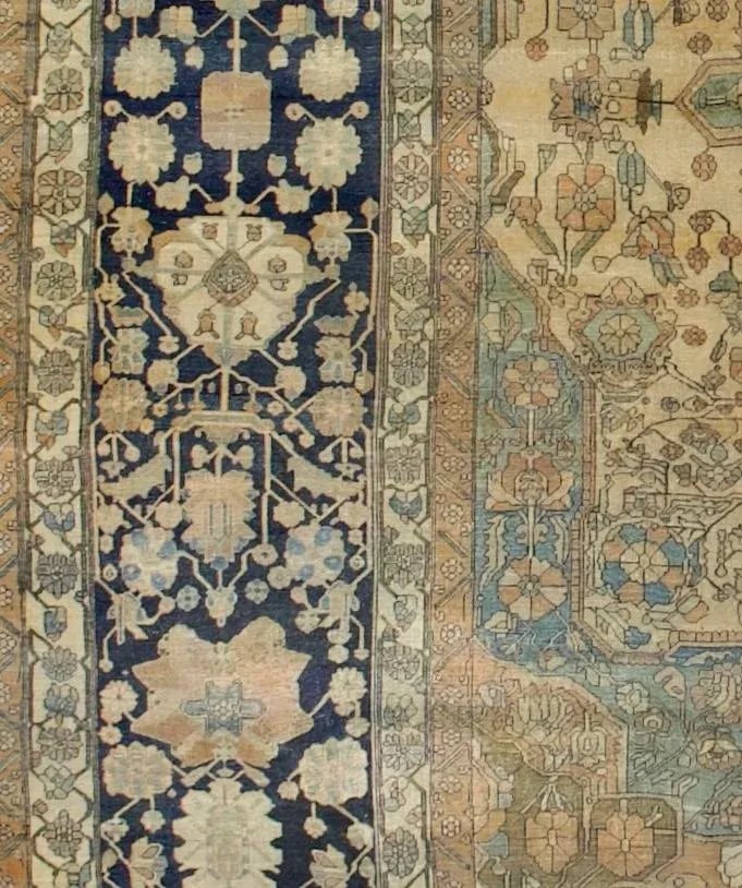 Fine Antique Persian Mohtasham Kashan Rug 9'6" X 11'9" - 4