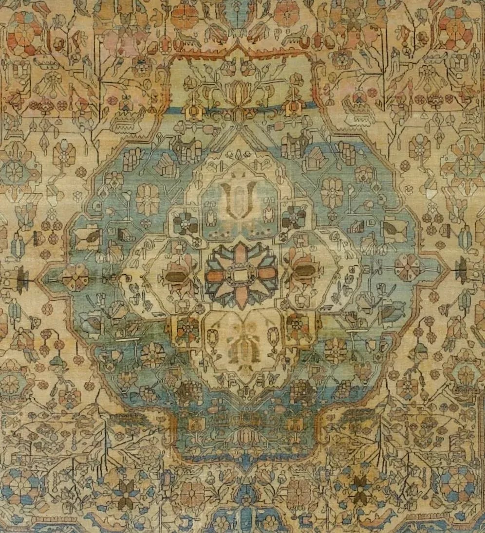 Fine Antique Persian Mohtasham Kashan Rug 9'6" X 11'9" - 5