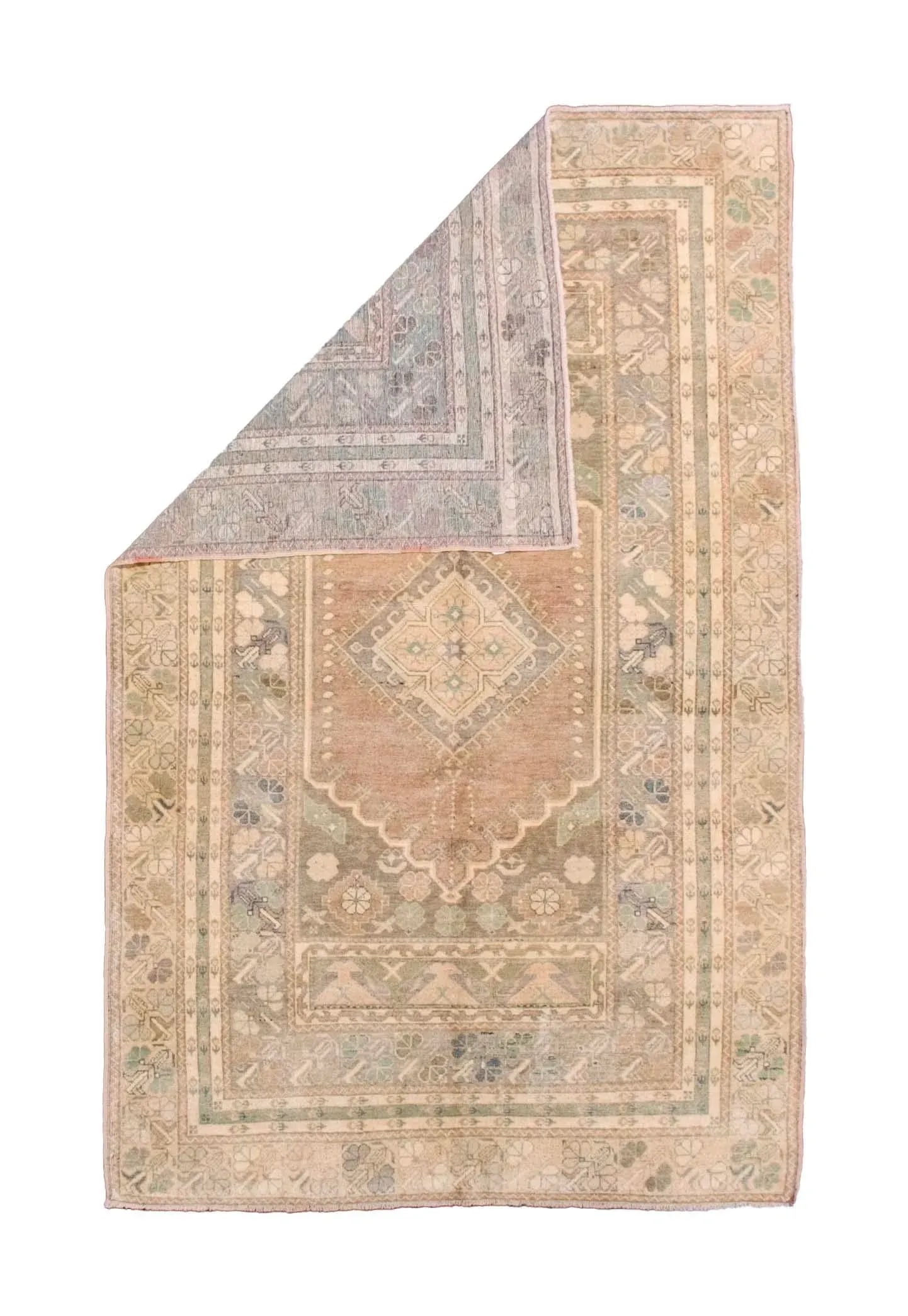 Antique Turkish Tribal Wool Rug 4'10" X 7'8" - 2