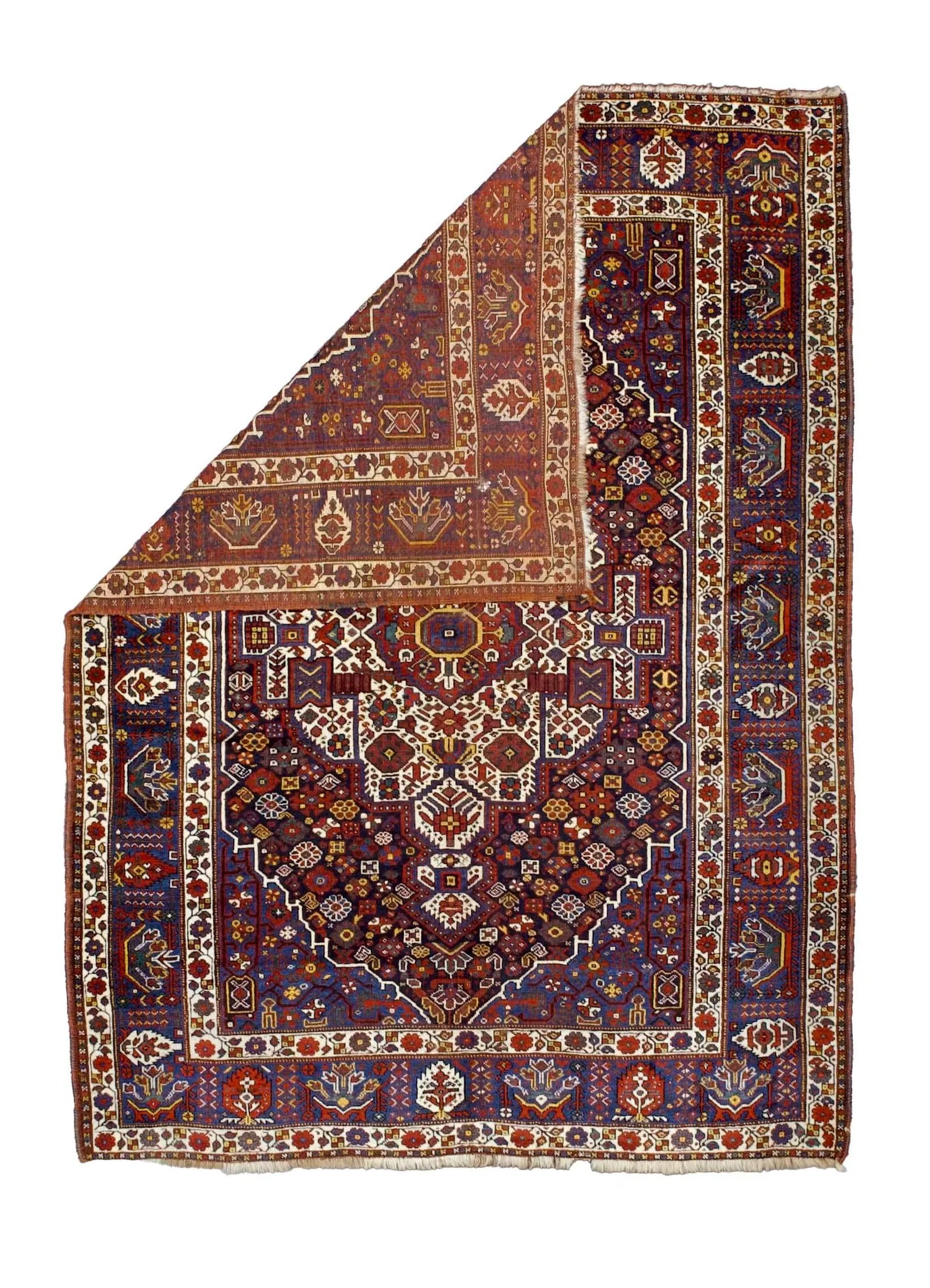 Antique Persian Qashqai Rug 6'2" X 8'4" - 2