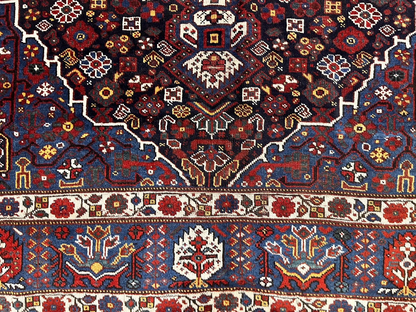 Antique Persian Qashqai Rug 6'2" X 8'4" - 4