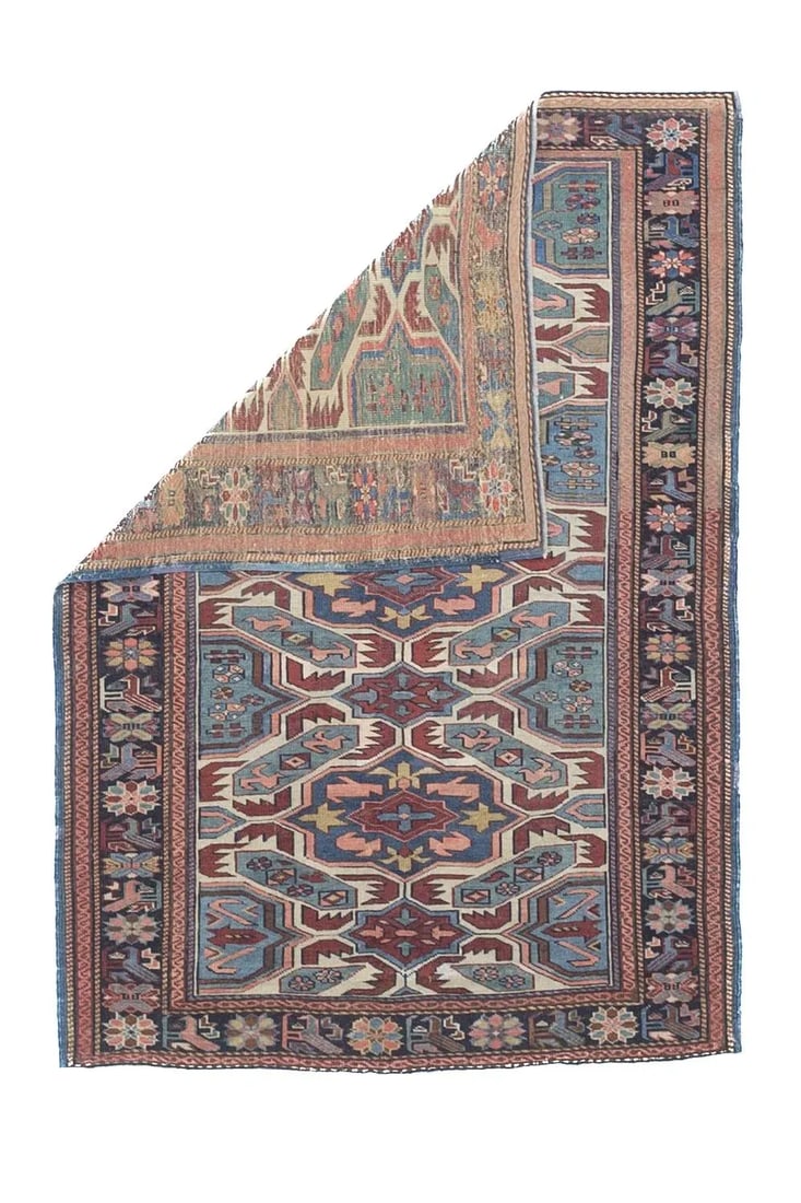 Fine Antique Caucasian Kuba Rug 3'7" X 5'1" - 2