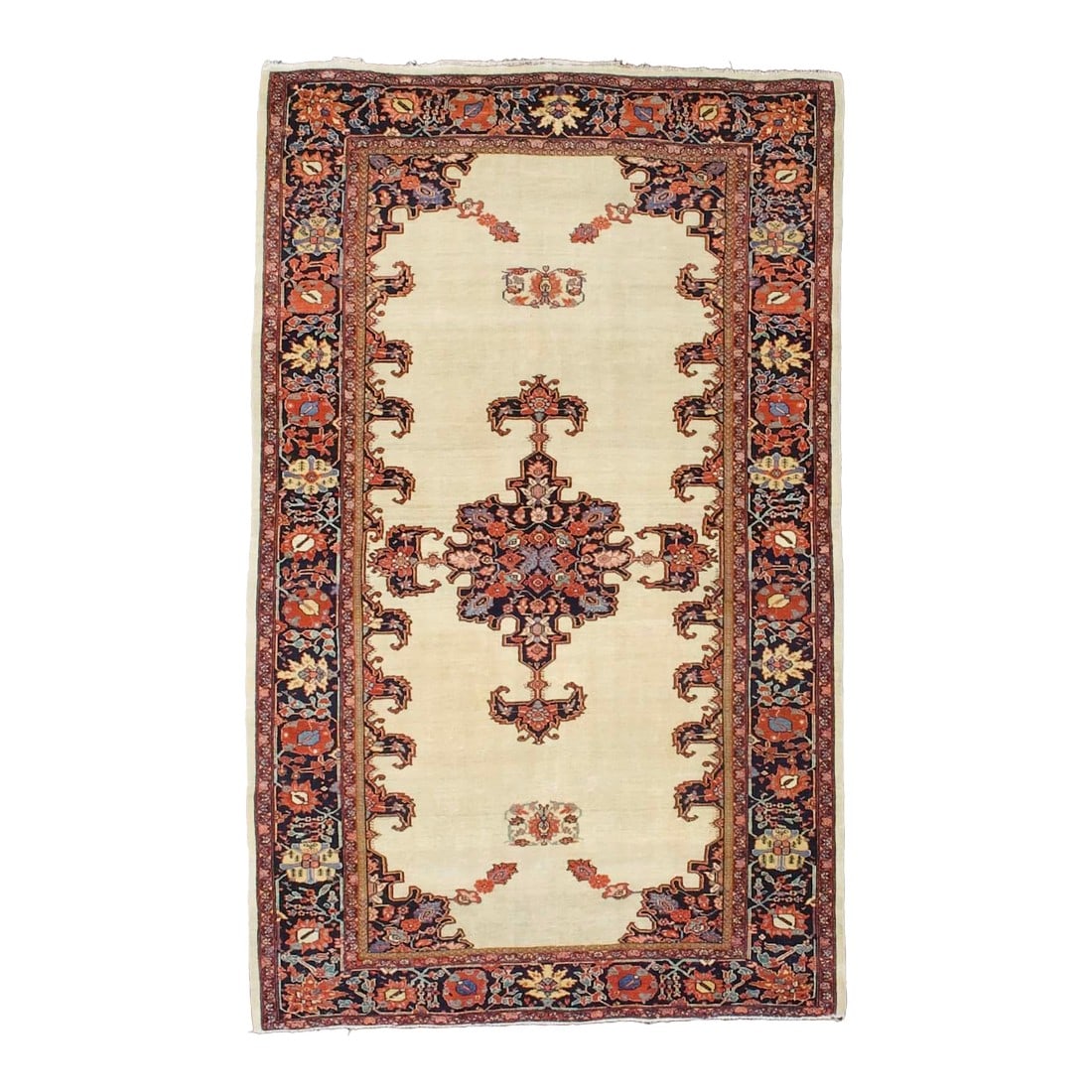 Extremely Fine Antique Persian Farahan Sarouk Rug 4'3" X 6'9" (1 of 6)