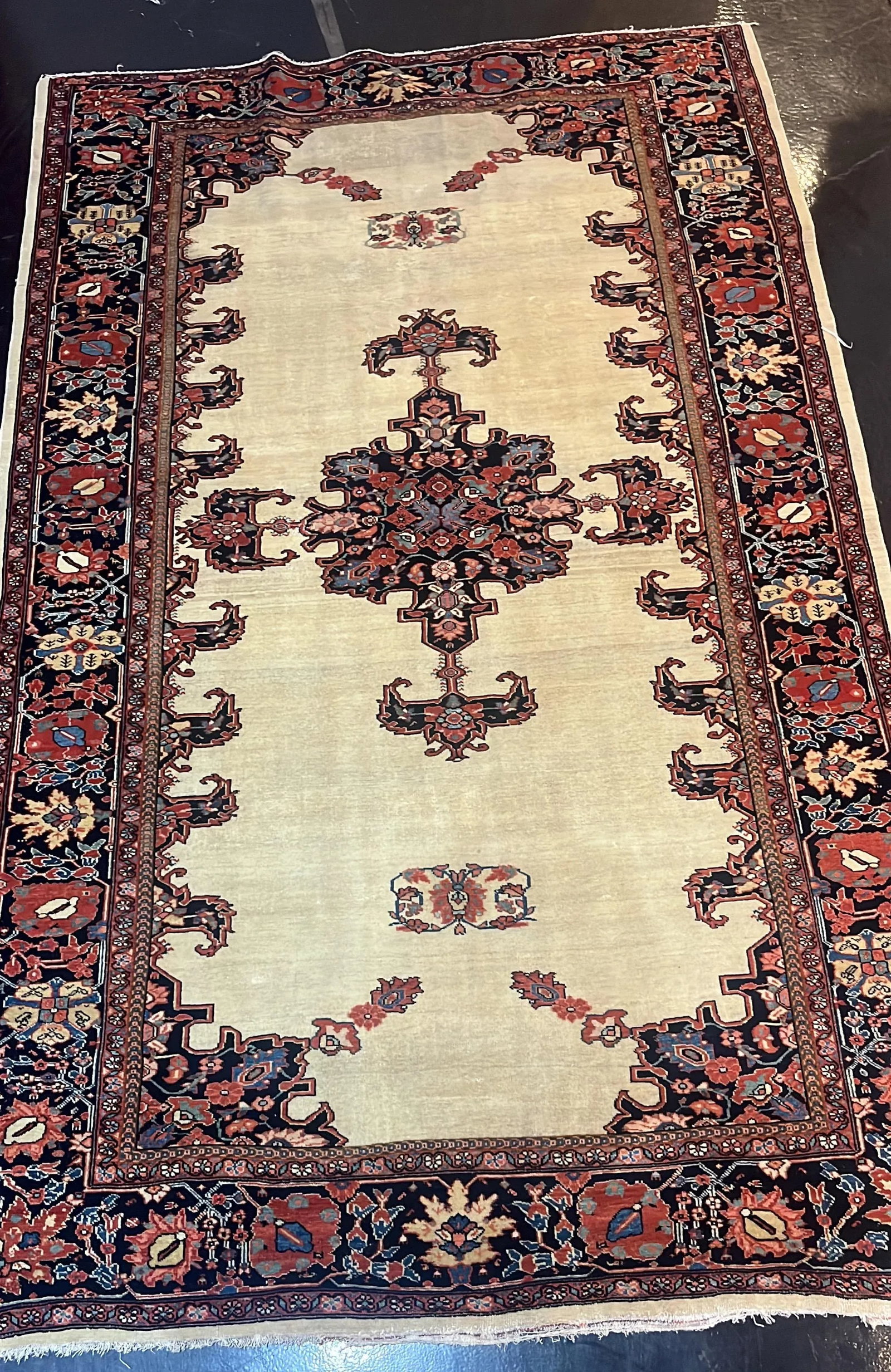 Extremely Fine Antique Persian Farahan Sarouk Rug 4'3" X 6'9" - 3
