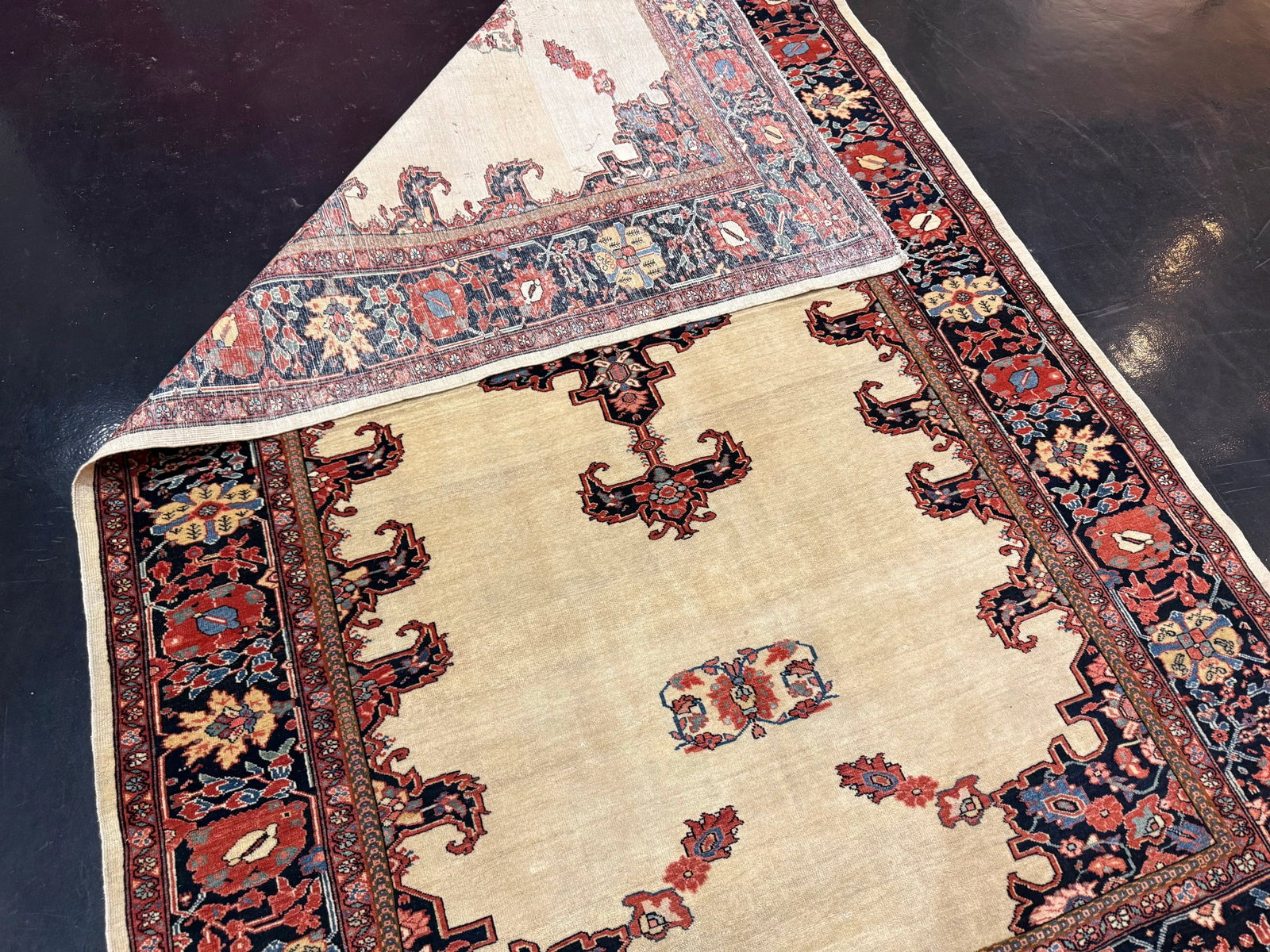 Extremely Fine Antique Persian Farahan Sarouk Rug 4'3" X 6'9" - 5