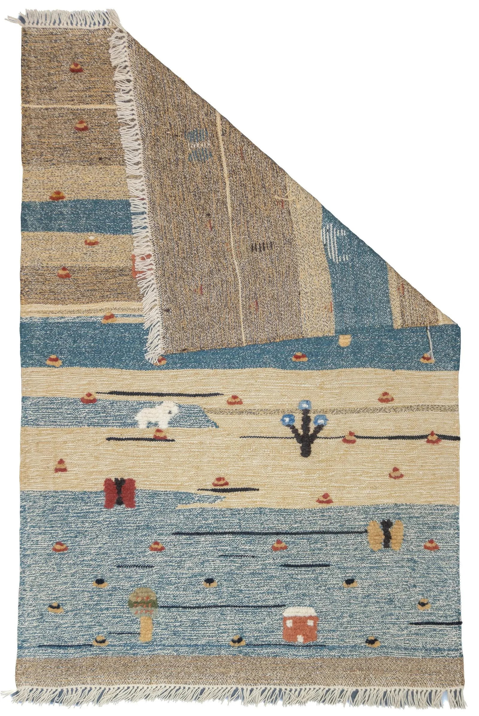 Fine Vintage Turkish Kilim Rug 3'8'' X 5'7'' - 2