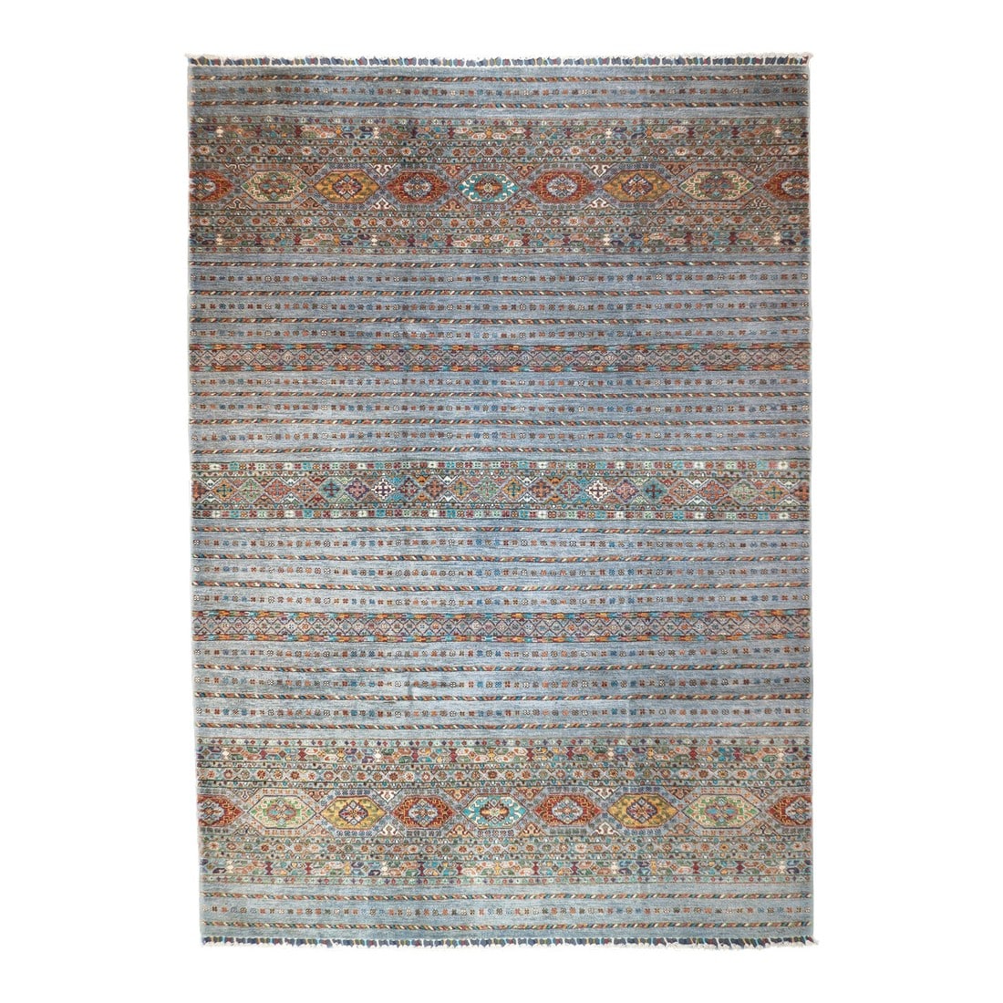 Contemporary Gabbeh Rug 6'10'' X 9'8'': Contemprary Gabbeh Rug 6'10'' x 9'8''. Wool pile rugs, usually scatter formats, woven by the Qashghai tribes of SW Persia (Fars Province), in moderate weave, uncluttered geometries and unshaded colour