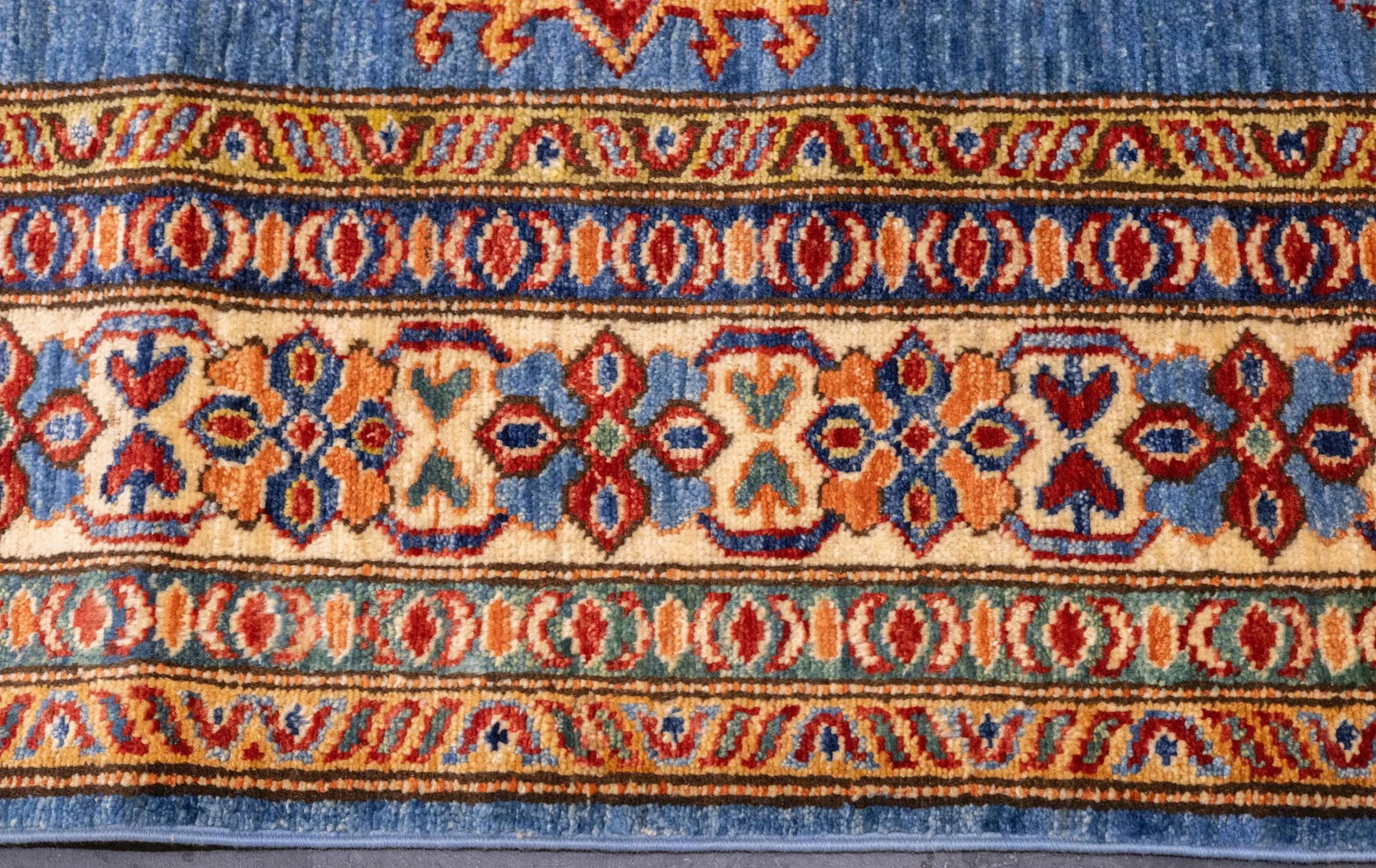 Early 21st Century Contemporary Blue & Yellow Kazak Rug 4'10'' X 6'8'' - 5
