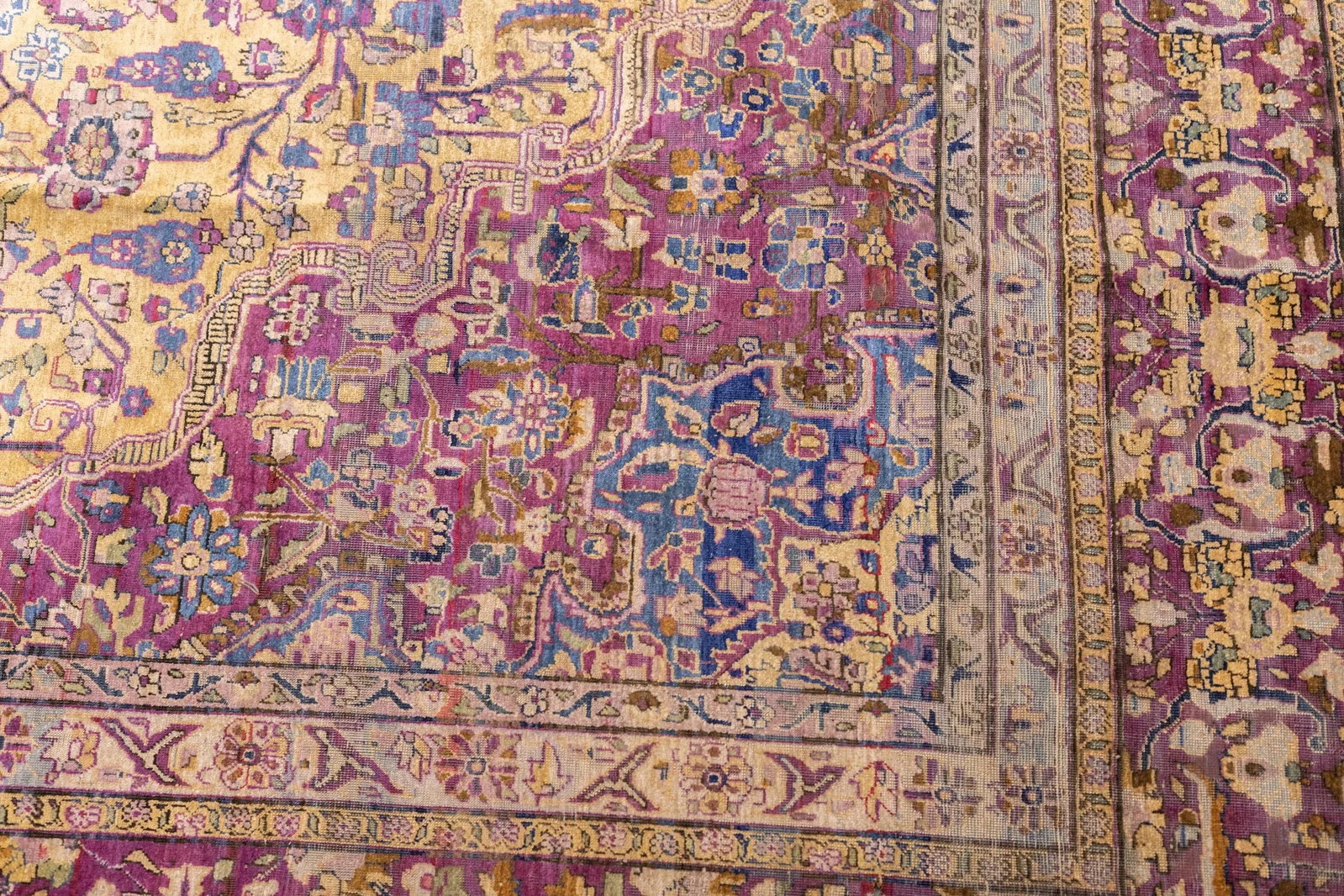 Late 19th Century Fine Antique Silk Kashan Rug 7'4'' X 10'4'' - 10
