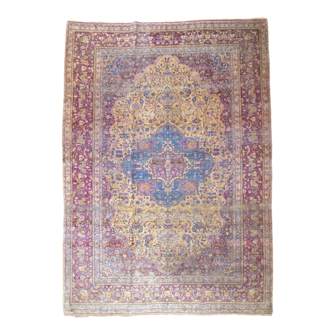 Late 19th Century Fine Antique Silk Kashan Rug 7'4'' X 10'4'' (1 of 10)