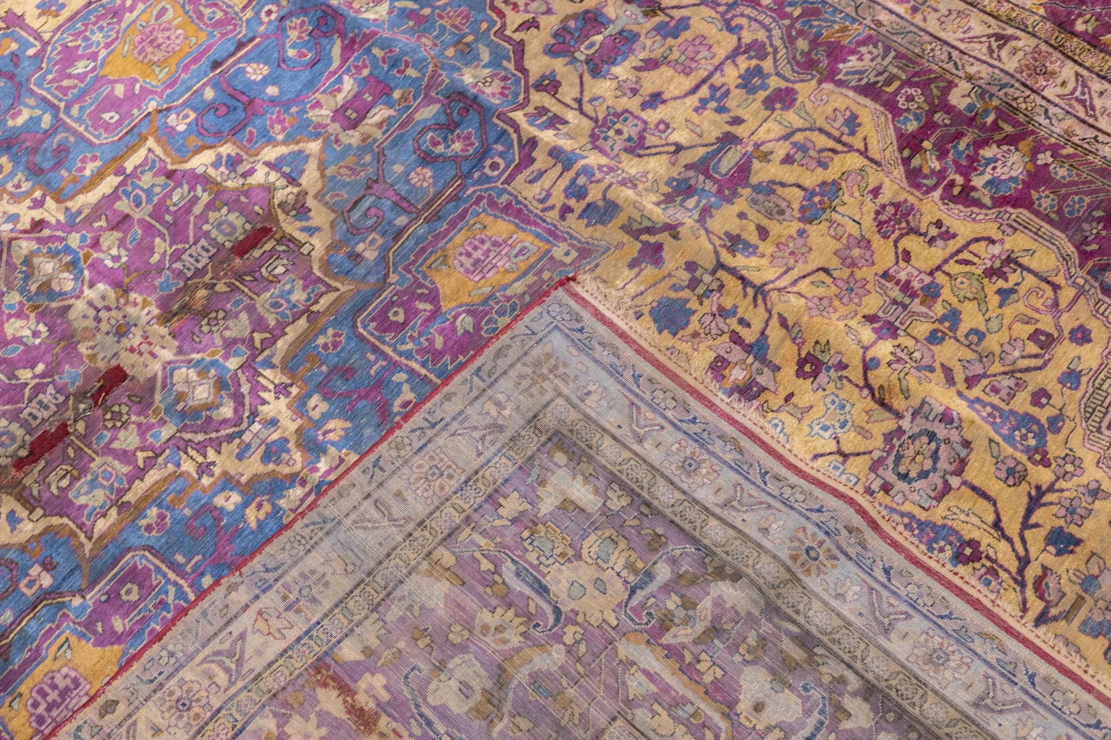 Late 19th Century Fine Antique Silk Kashan Rug 7'4'' X 10'4'' - 4