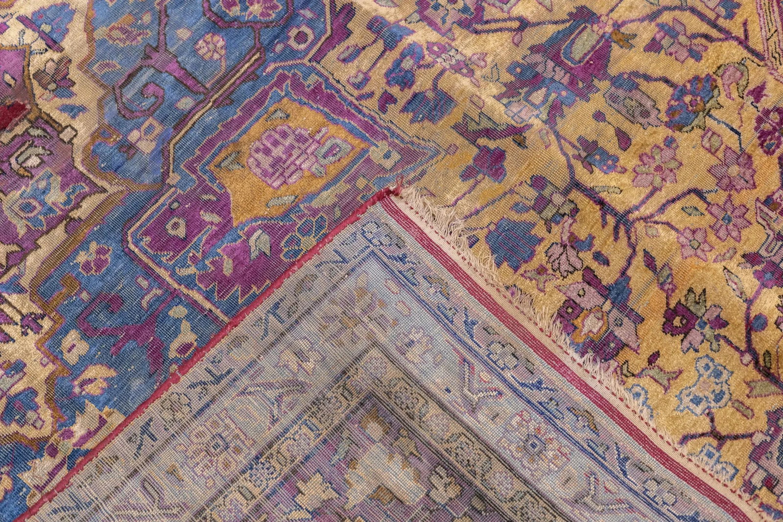 Late 19th Century Fine Antique Silk Kashan Rug 7'4'' X 10'4'' - 7