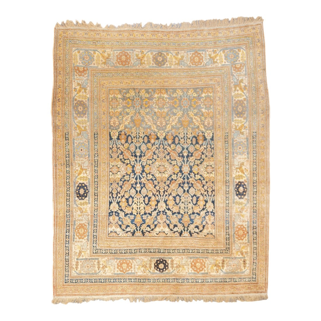 Late 19th Century Antique Haji Jalili Tabriz Rug 4'5'' X 5'4'' (1 of 10)
