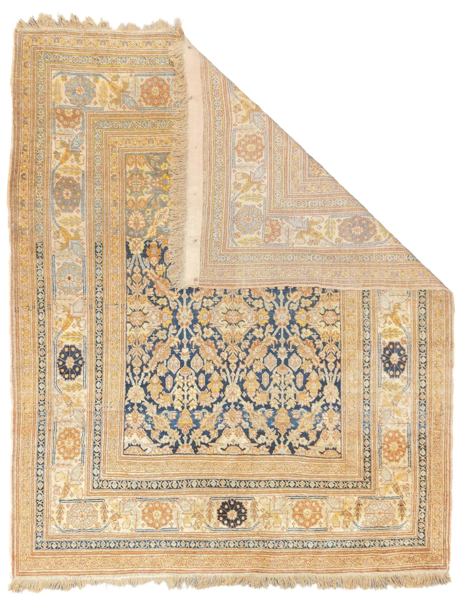 Late 19th Century Antique Haji Jalili Tabriz Rug 4'5'' X 5'4'' - 2