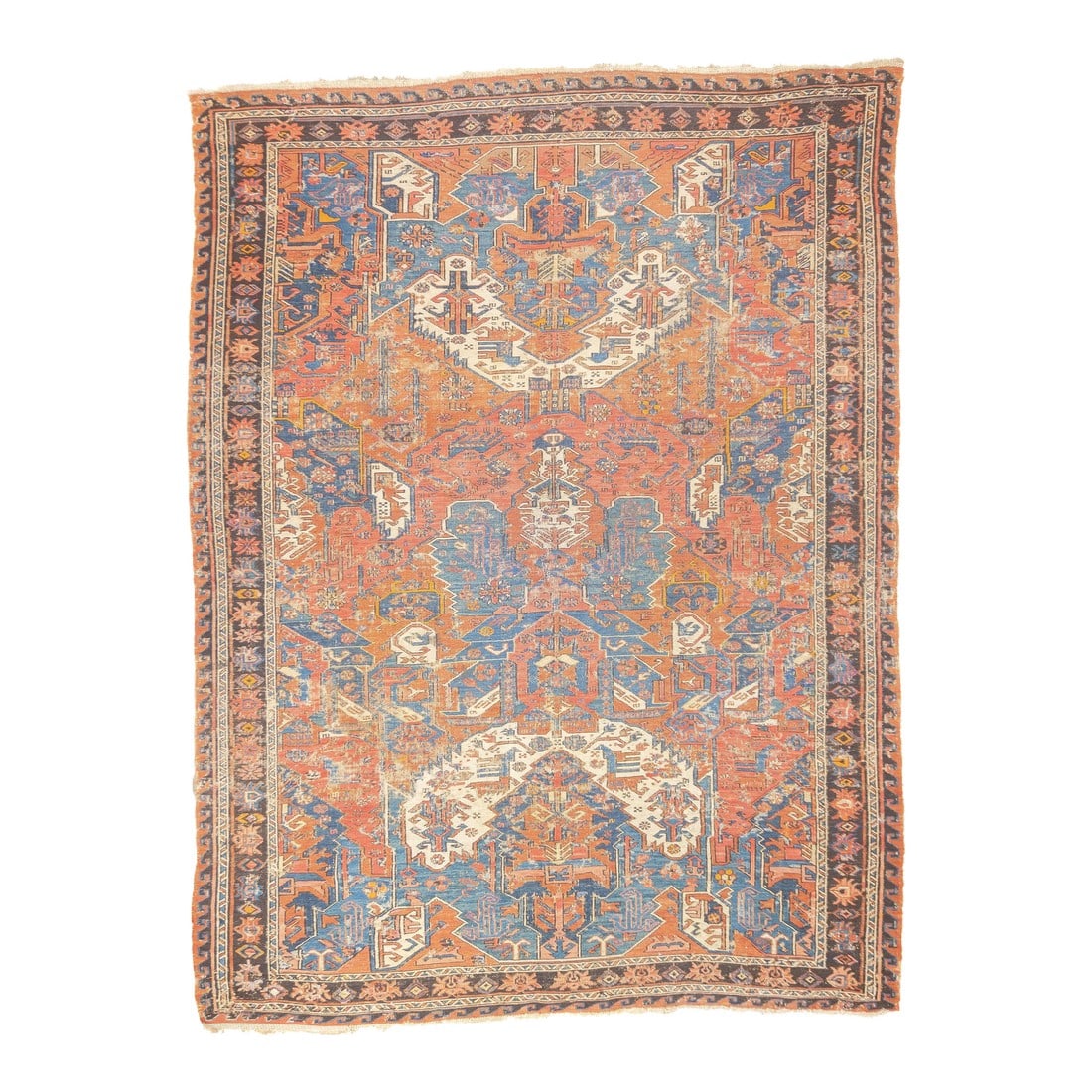 Antique Dragon Soumak Rug 5'1'' X 6'9'': Antique Dragon Soumak Rug 5'1'' x 6'9''. A technique rather than a specific type, in which warps are wrapped by coloured wefts to create a pattern. Caucasian, Turkish, Persian and other types. Produce