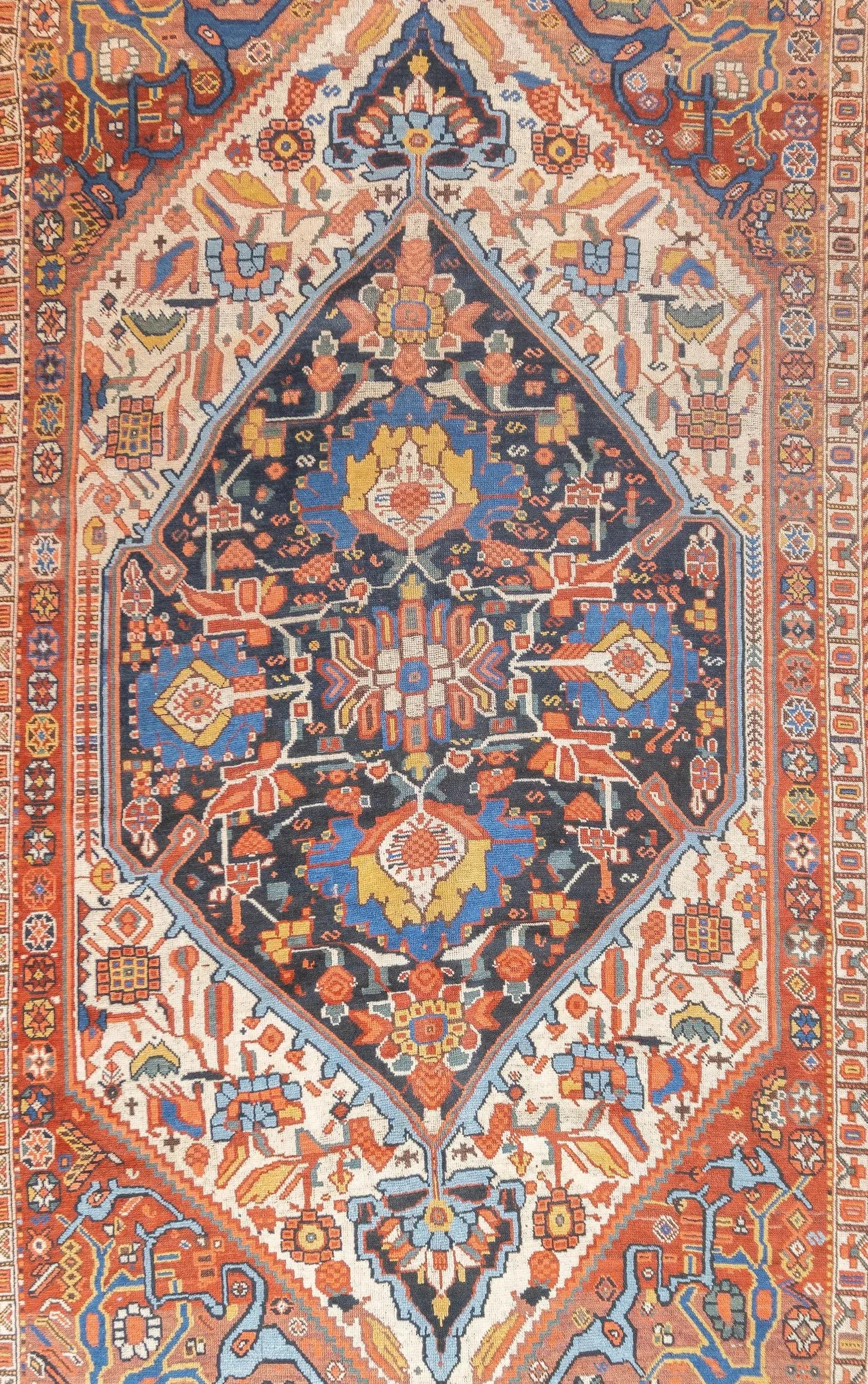 Antique Persian Qashqai Rug 5'6'' X 9'1'' - 3