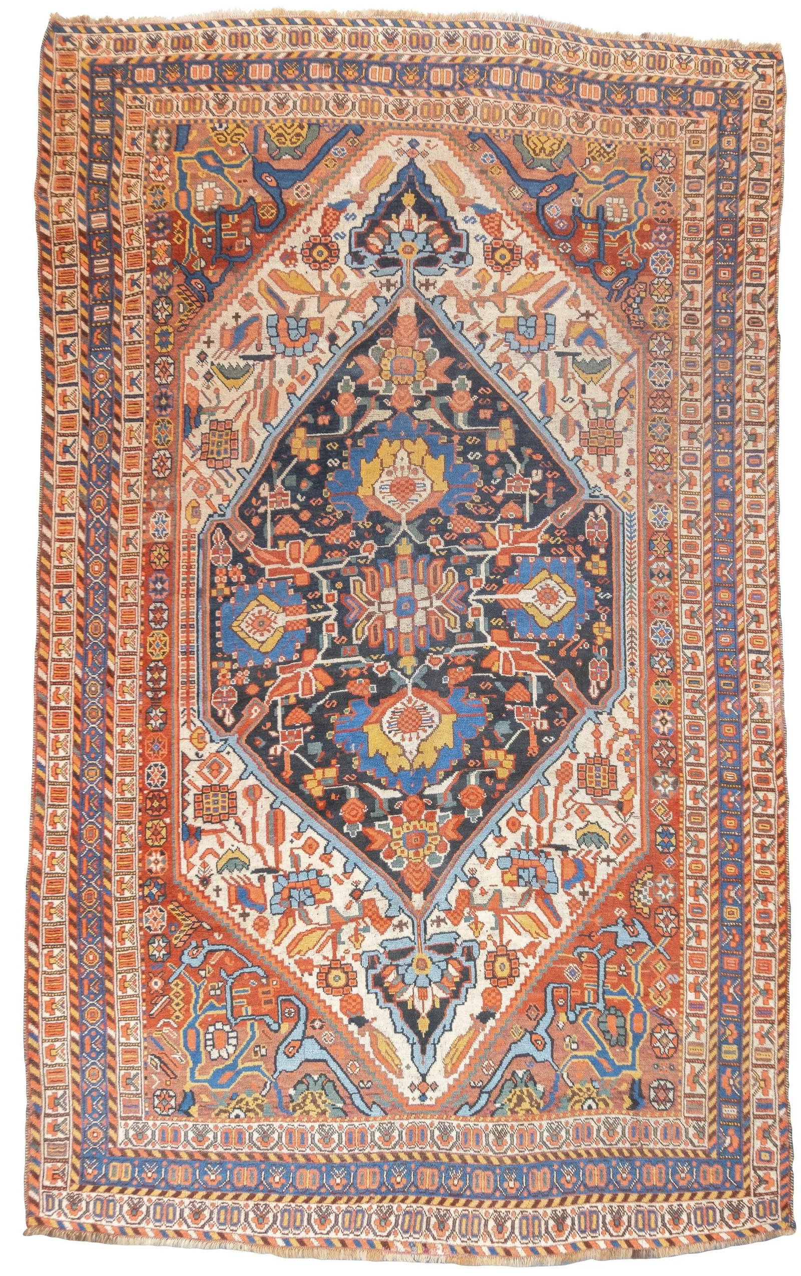 Antique Persian Qashqai Rug 5'6'' X 9'1'' - 4