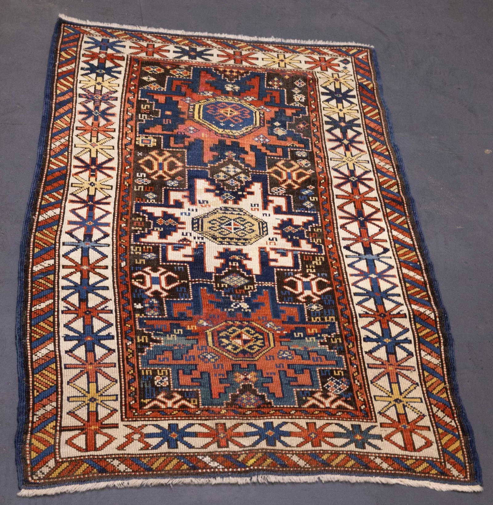 Antique Caucasian Shirvan Lezgi Design Rug 2'10'' X 4'10'' - 10
