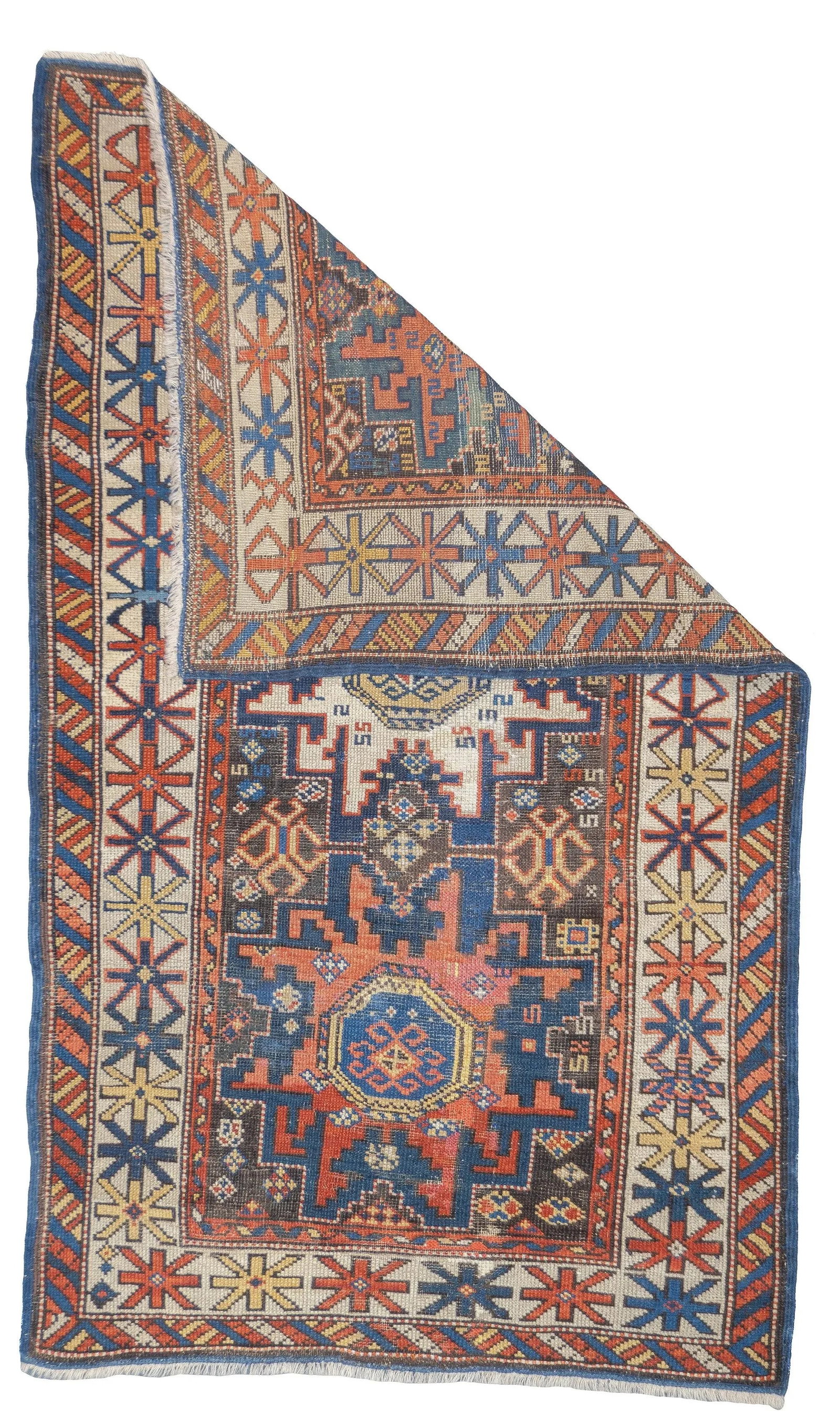 Antique Caucasian Shirvan Lezgi Design Rug 2'10'' X 4'10'' - 2
