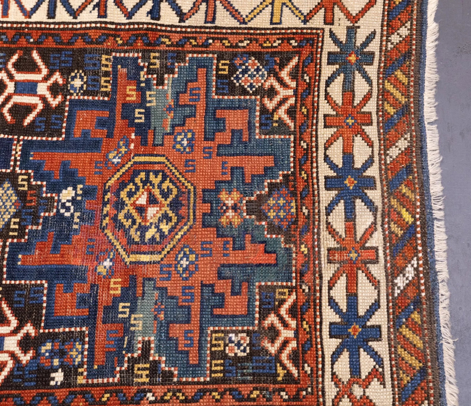 Antique Caucasian Shirvan Lezgi Design Rug 2'10'' X 4'10'' - 3