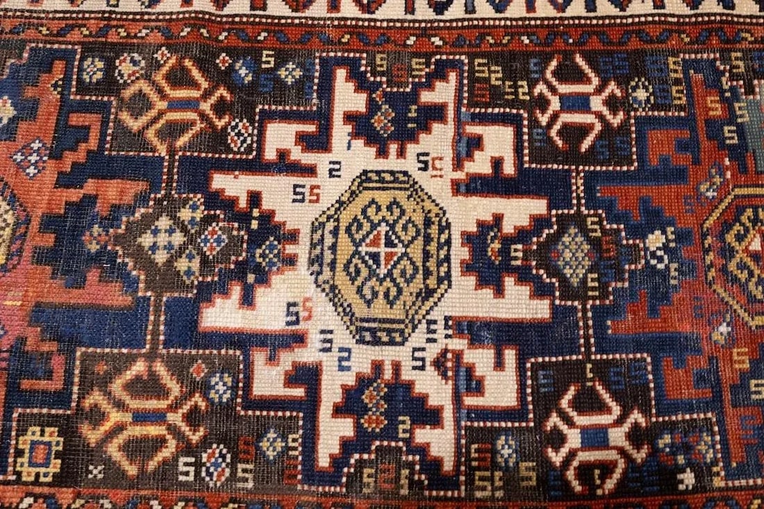 Antique Caucasian Shirvan Lezgi Design Rug 2'10'' X 4'10'' - 5