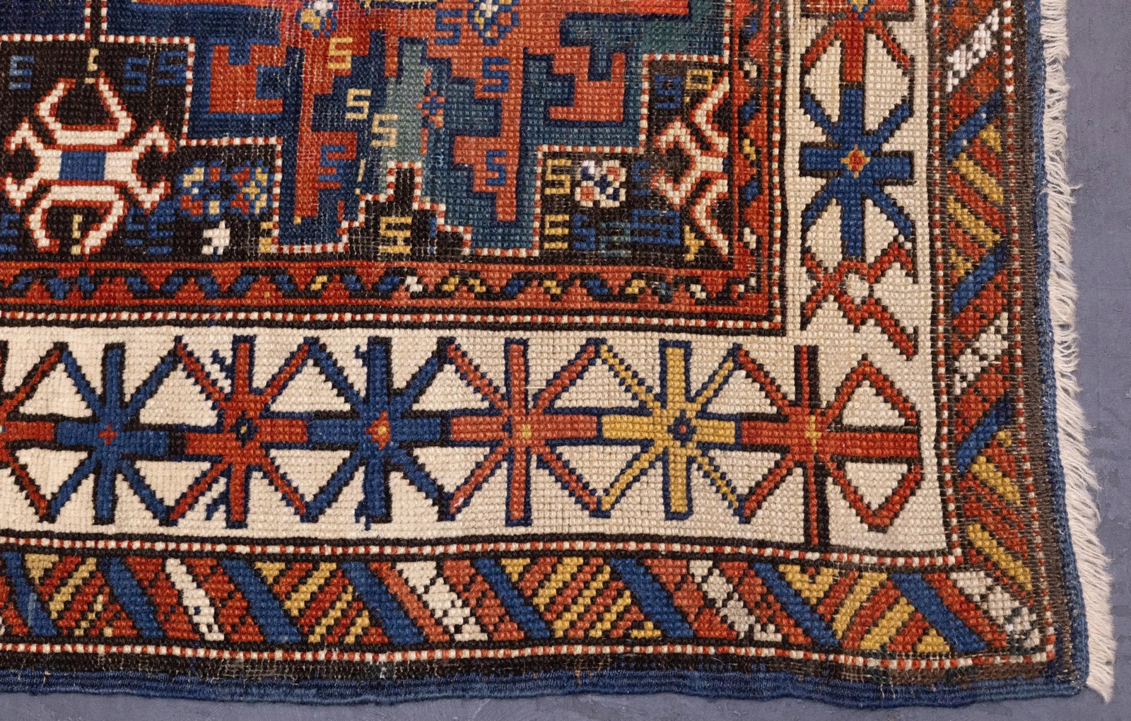 Antique Caucasian Shirvan Lezgi Design Rug 2'10'' X 4'10'' - 6