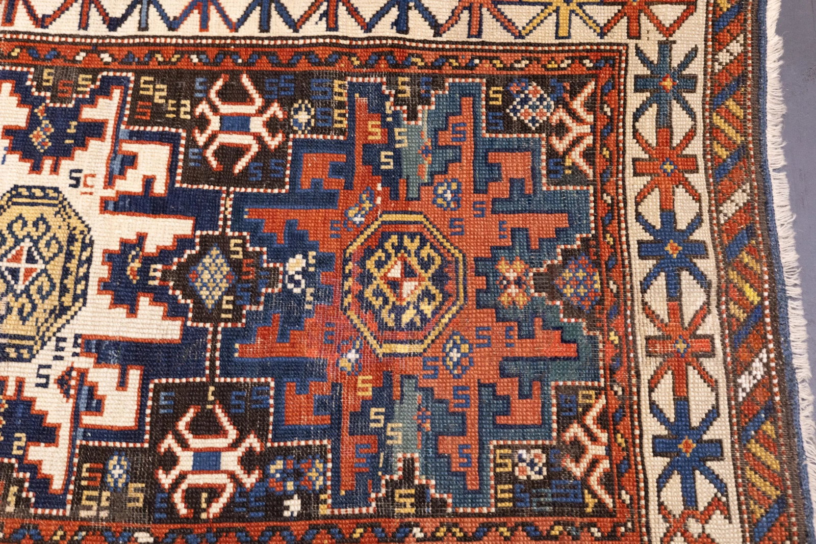 Antique Caucasian Shirvan Lezgi Design Rug 2'10'' X 4'10'' - 8