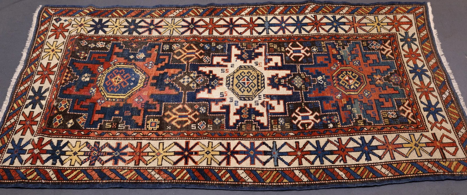 Antique Caucasian Shirvan Lezgi Design Rug 2'10'' X 4'10'' - 9