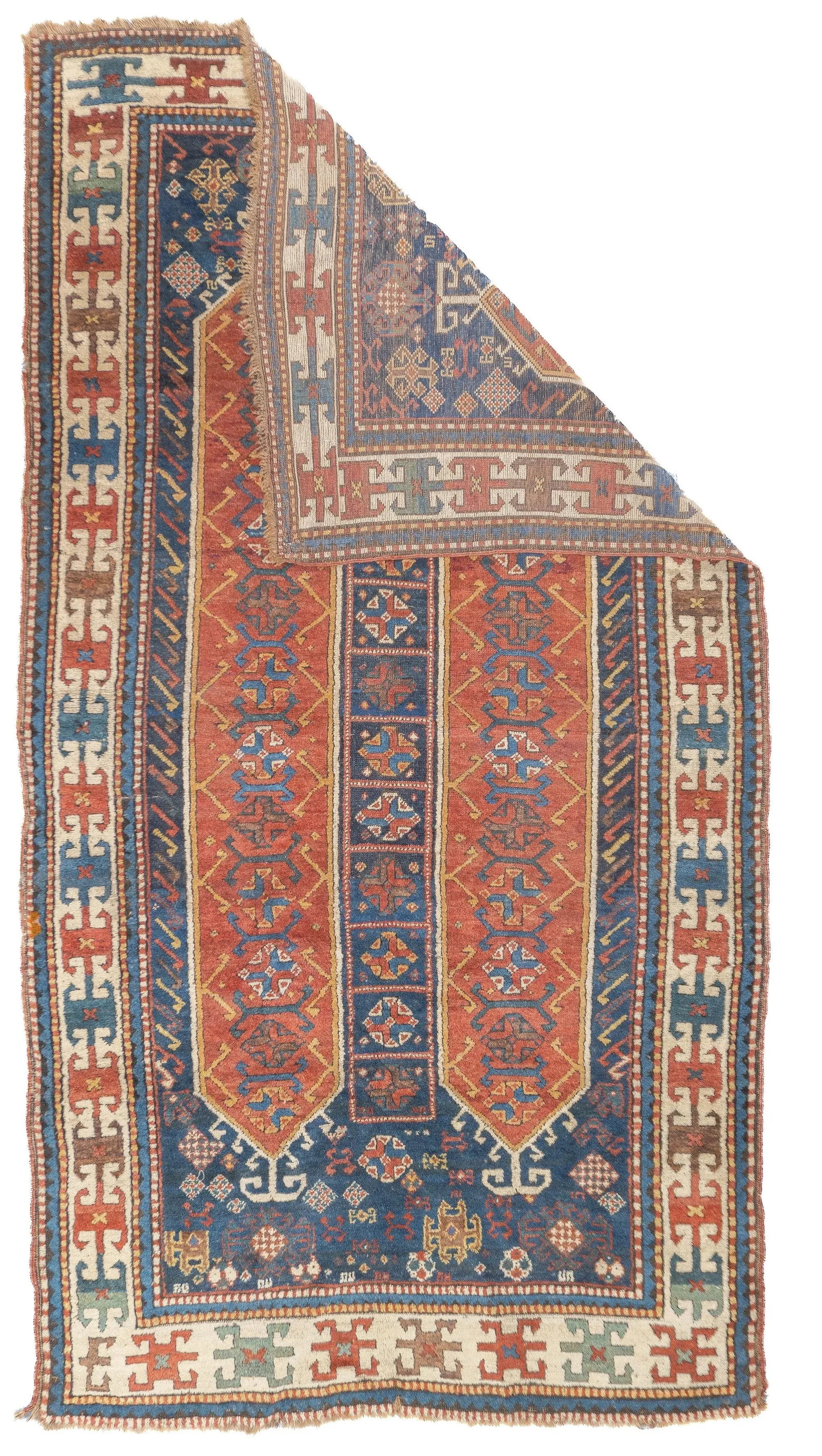 Antique Caucasian Kazak Rug 4'4'' X 8'0" - 2