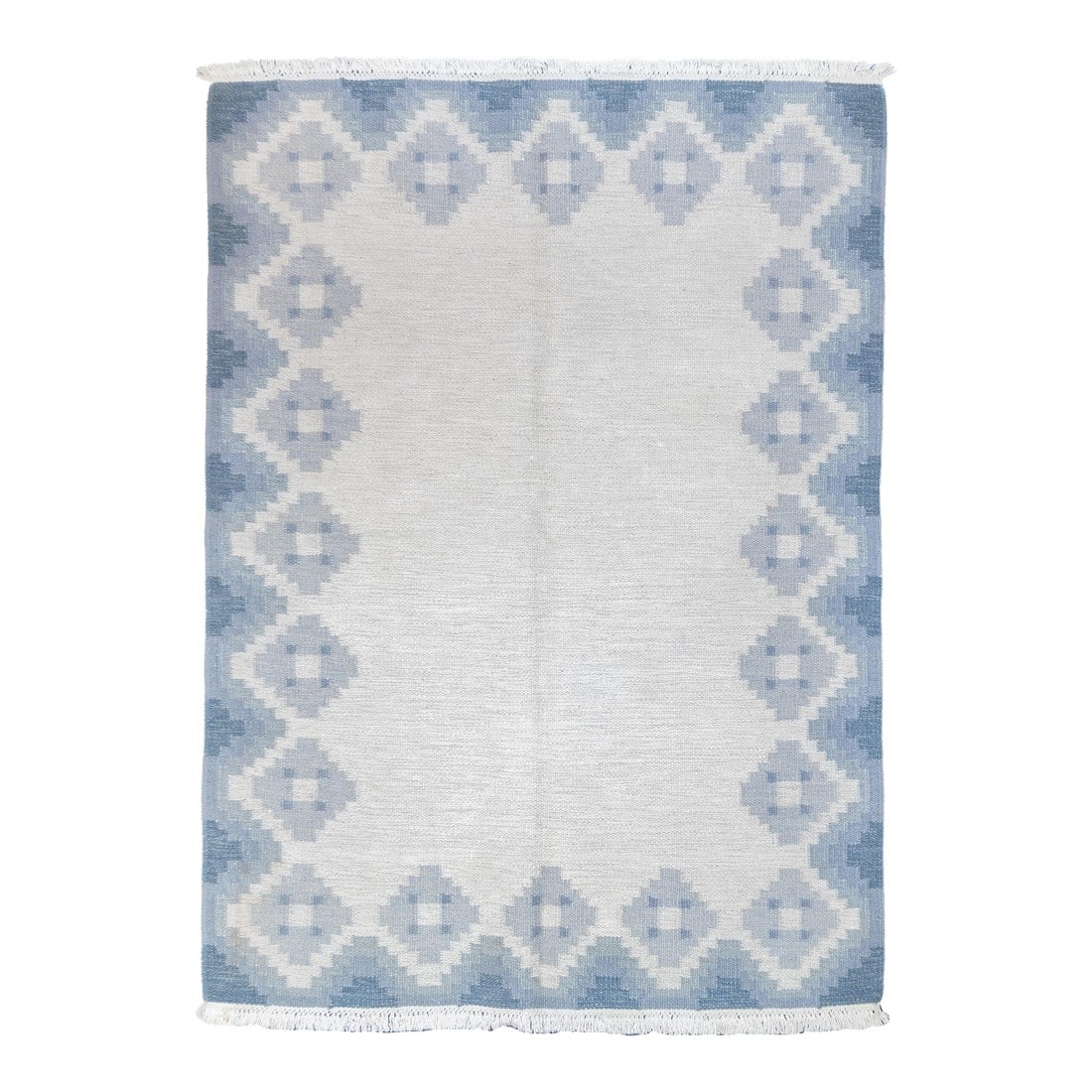 Fine Vintage Swedish Kilim Rug 4'1'' X 5'8'': Fine Vintage Swedish Kilim Rug 4'1'' x 5'8'', A technique rather than a type of rug. Technique is: slit tapestry, warp shared wefting, single or double weft interlocking. Also refers to plainweave