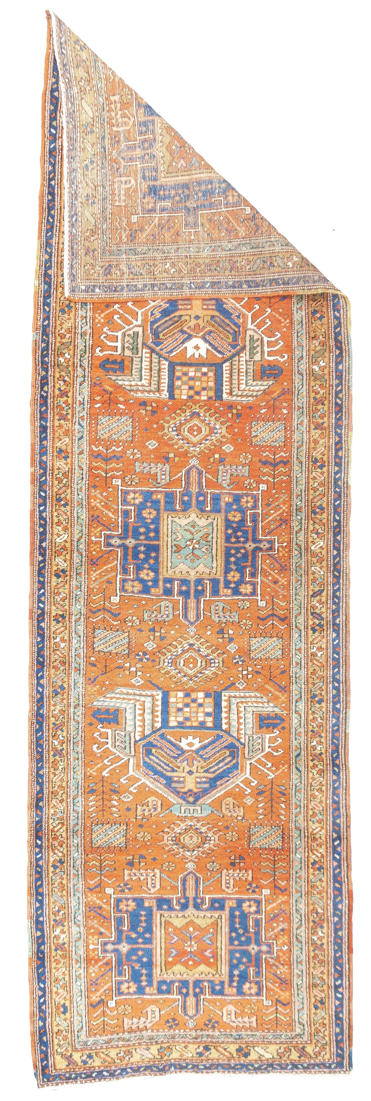 Antique Persian Heriz Long Rug 3'0" X 10'0" - 2