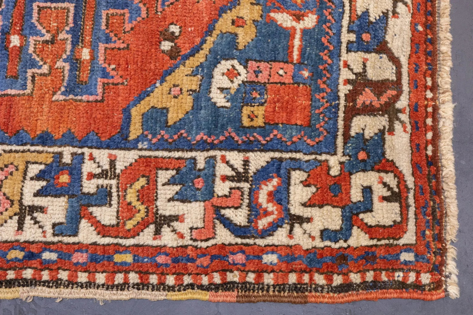 Antique Persian Heriz Rug 3'5'' X 10'1'' - 4