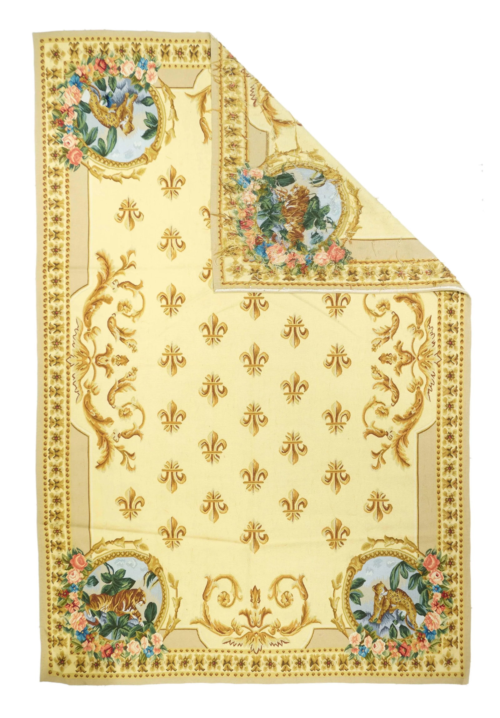 Aubusson Flat Weave Wool Rug 6'0" X 9'0" - 2