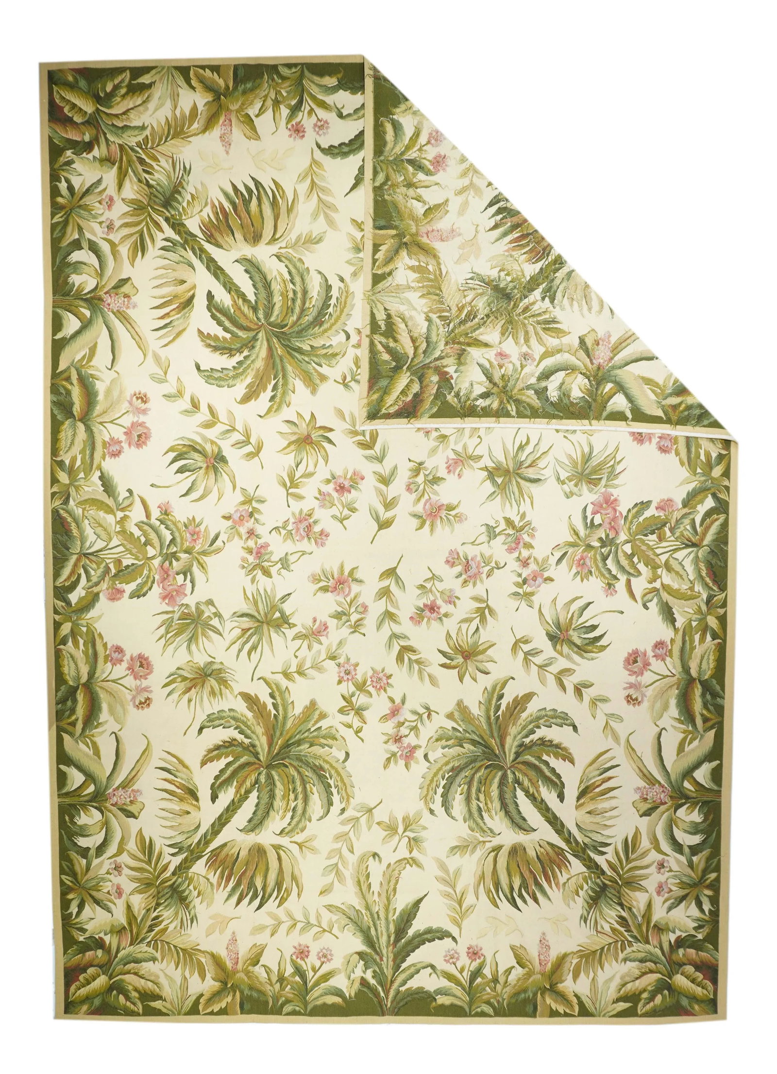 Aubusson Flat Weave Wool Rug 12'0" X 15'0" - 2