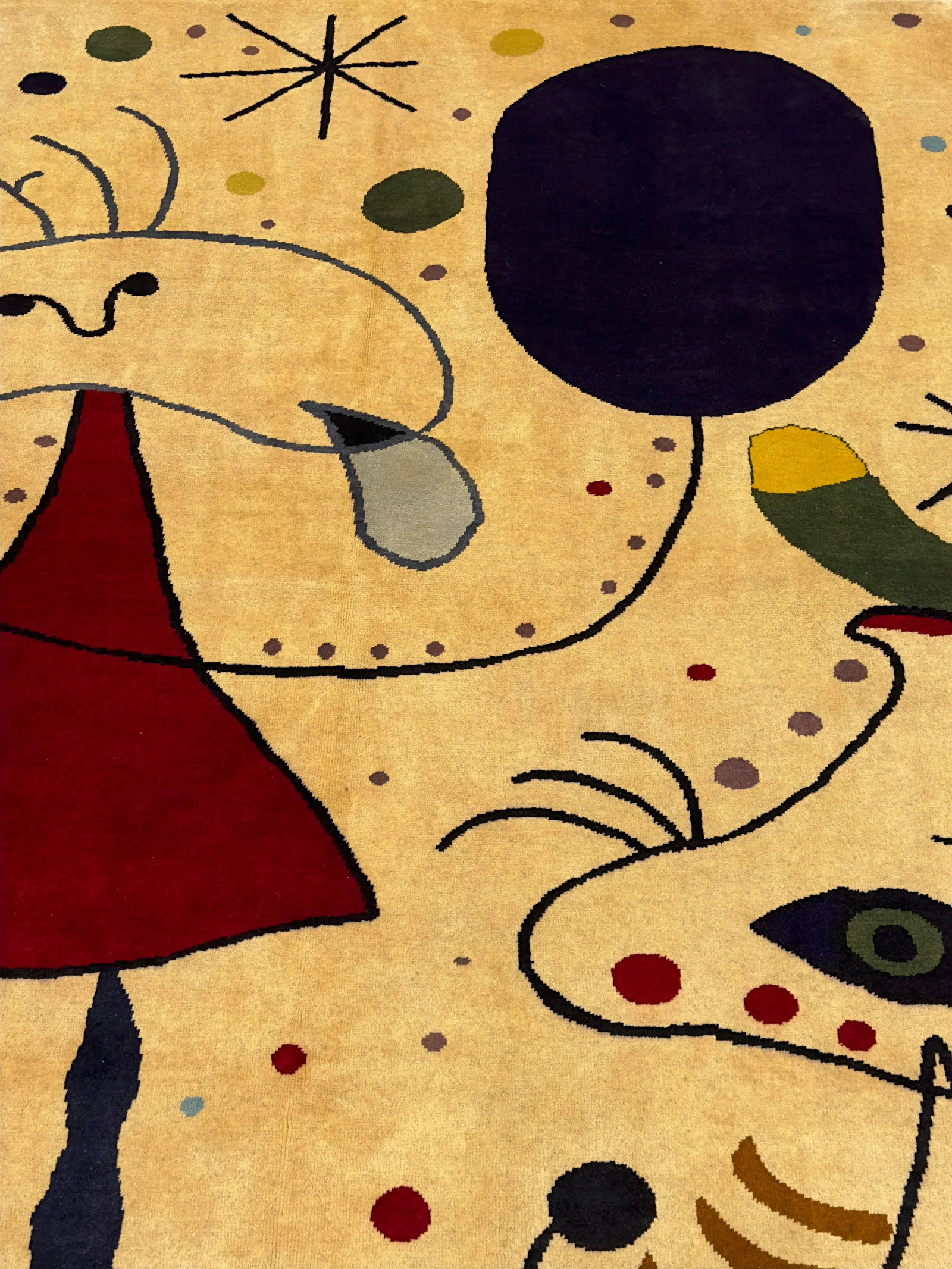 French Artistic Designed After J. Miro Rug 6'0" X 6'7'' - 12