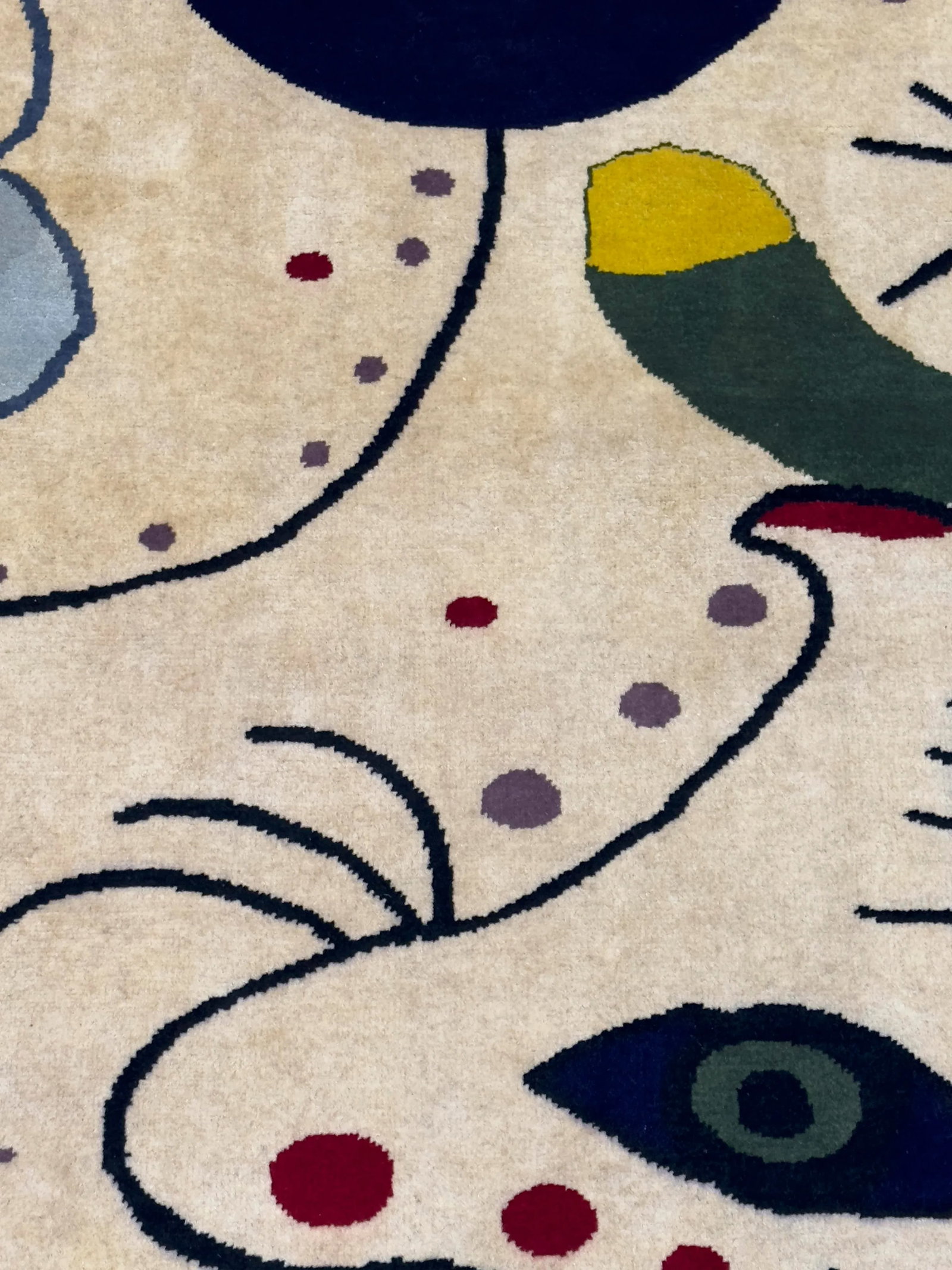 French Artistic Designed After J. Miro Rug 6'0" X 6'7'' - 3