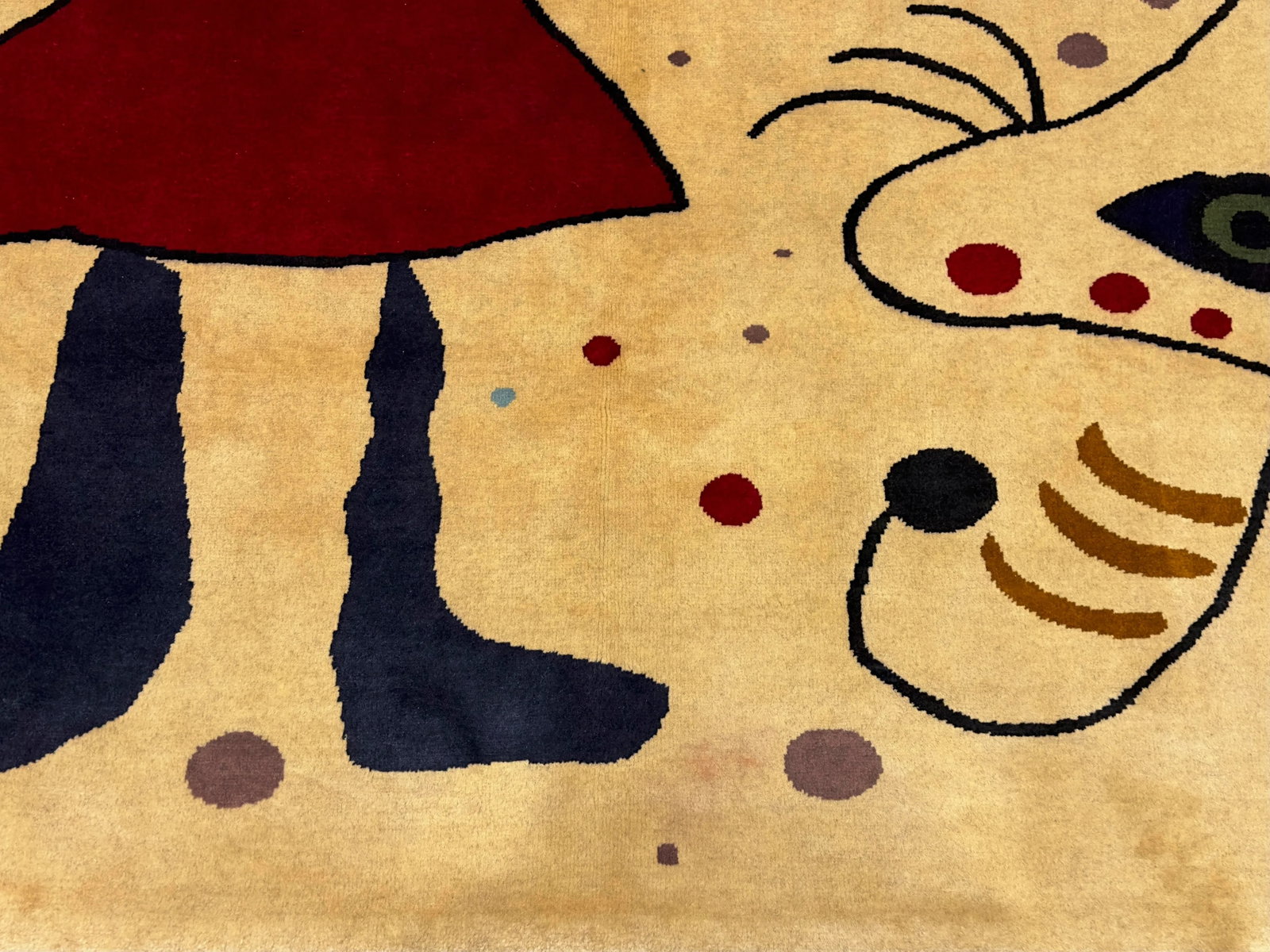 French Artistic Designed After J. Miro Rug 6'0" X 6'7'' - 6