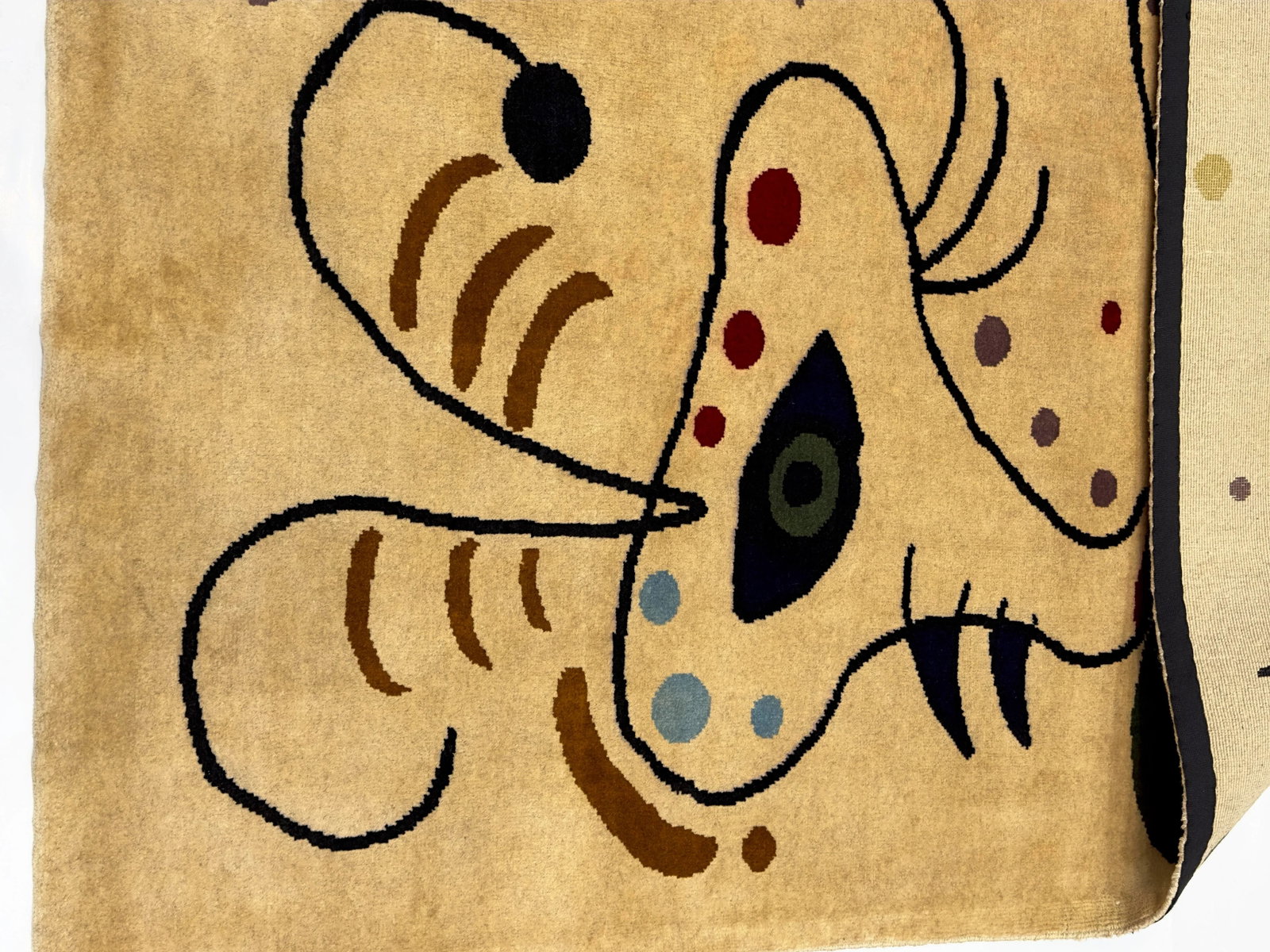 French Artistic Designed After J. Miro Rug 6'0" X 6'7'' - 7