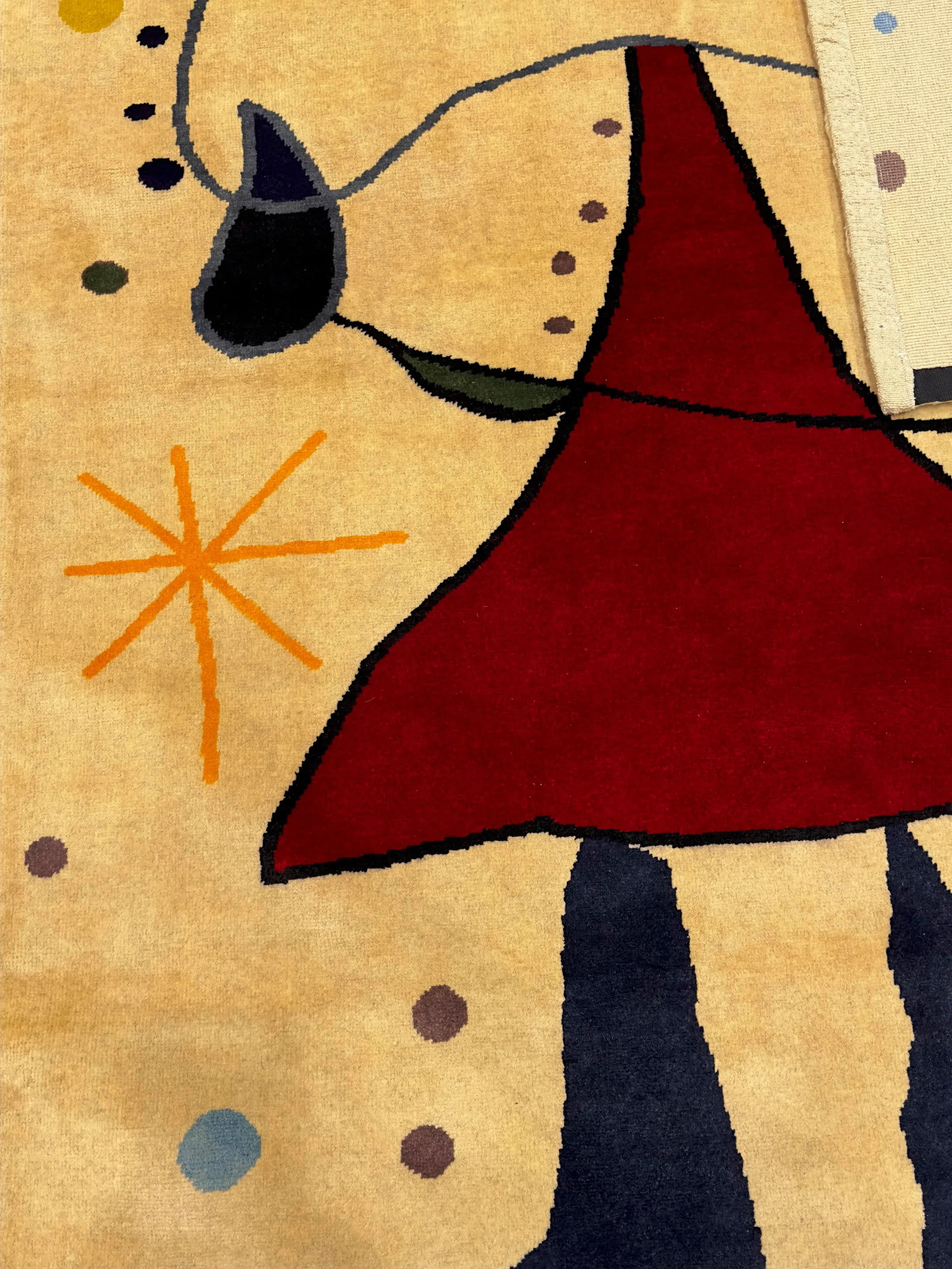 French Artistic Designed After J. Miro Rug 6'0" X 6'7'' - 8