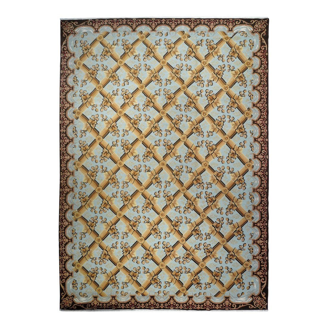 Turkish Oushak Rug 10'0" X 14'0": Turkish Oushak Rug 10'0" x 14'0". Town in Western Anatolia, weaving mostly room sizes, in coarse to moderate weave, high pile. Antiques are all wool, changing to cotton foundations in the 1920's.