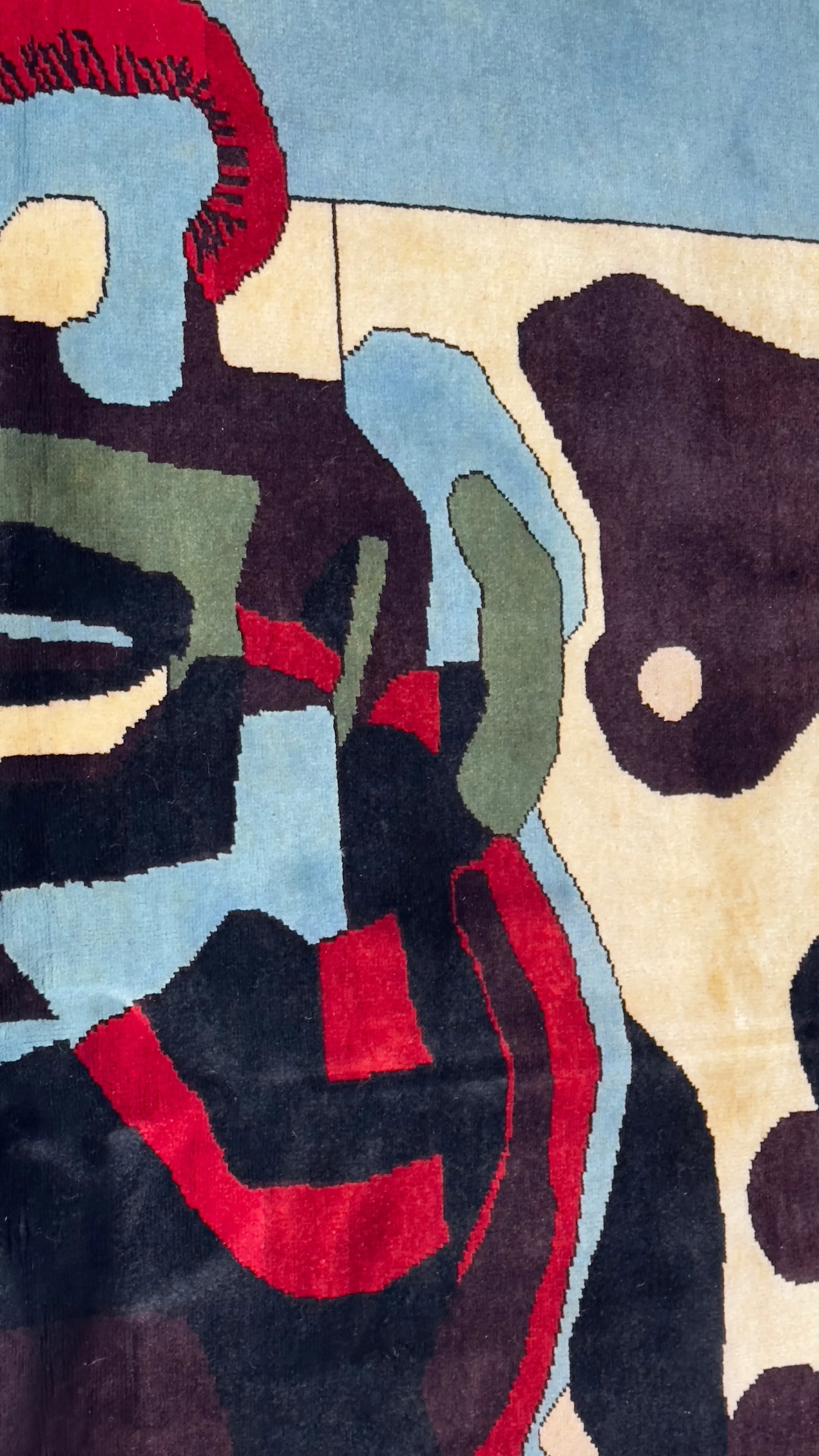 French Mid Century Wool Rug 5'0" X 6'2'' - 6