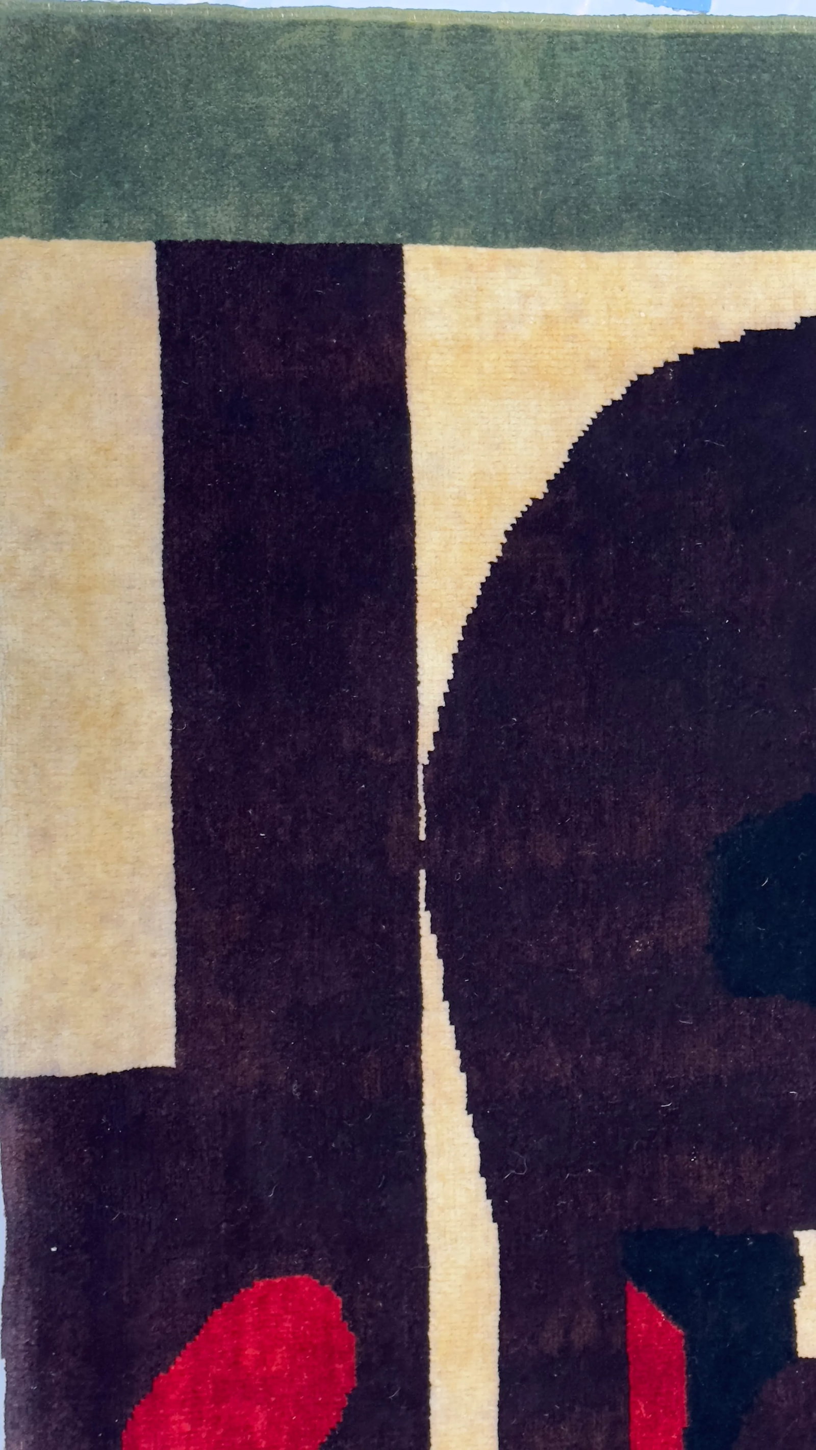 French Mid Century Wool Rug 5'0" X 6'2'' - 8