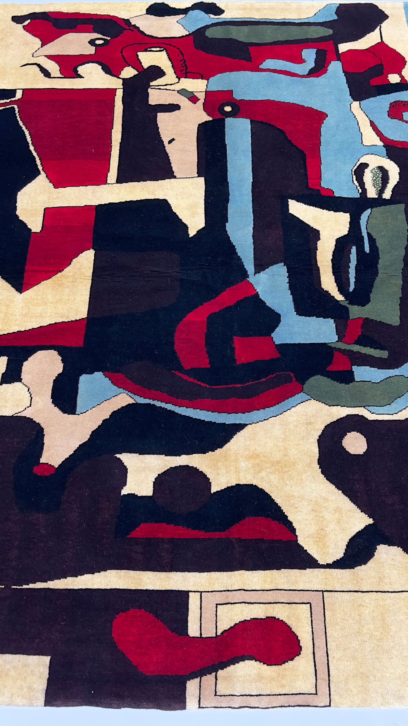 French Mid Century Wool Rug 5'0" X 6'2'' - 9