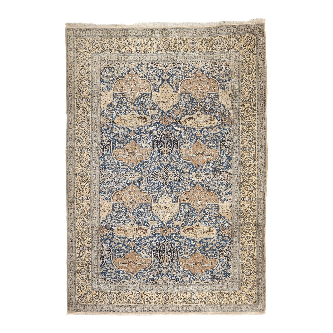 Extremely Fine Antique Persian Nain Rug 8'2'' X 11'6'': Extremely Fine Antique Persian Nain Rug 8'2'' x 11'6''. The rugs of this central Persian town, from the 1930's onward; very fine to extremely fine. Generally in light colors on medallion designs. Best